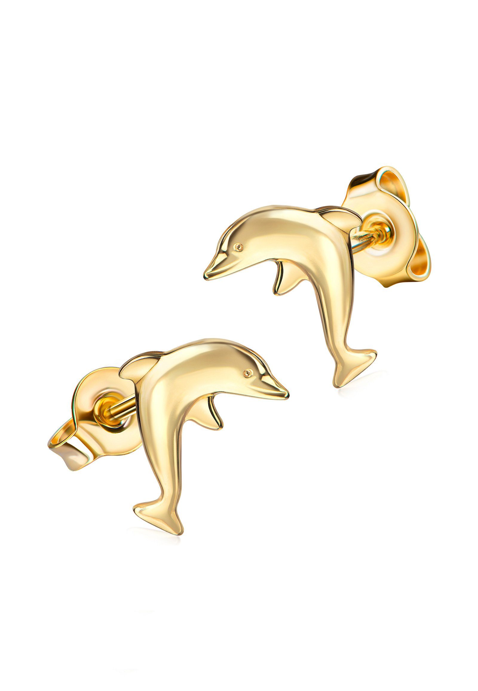 Paar Ohrstecker 585 Gelbgold Delfin Kinder-Ohrstecker