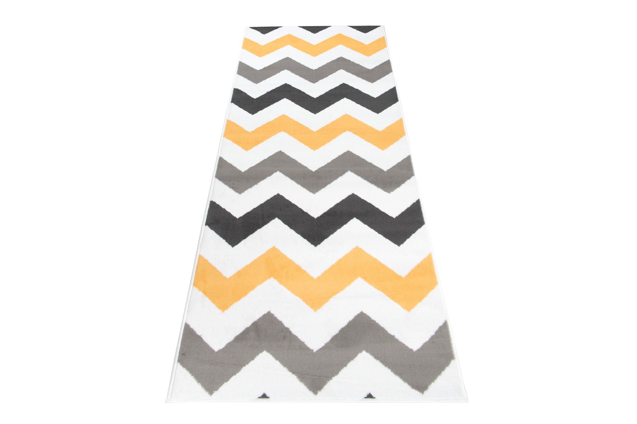 Mazovia Läufer Läufer Flurläufer Modern für Vorzimmer 100 cm Breit Grau Gelb, 100 x 100 cm, Kurzflor, Meterware, Höhe 8 mm
