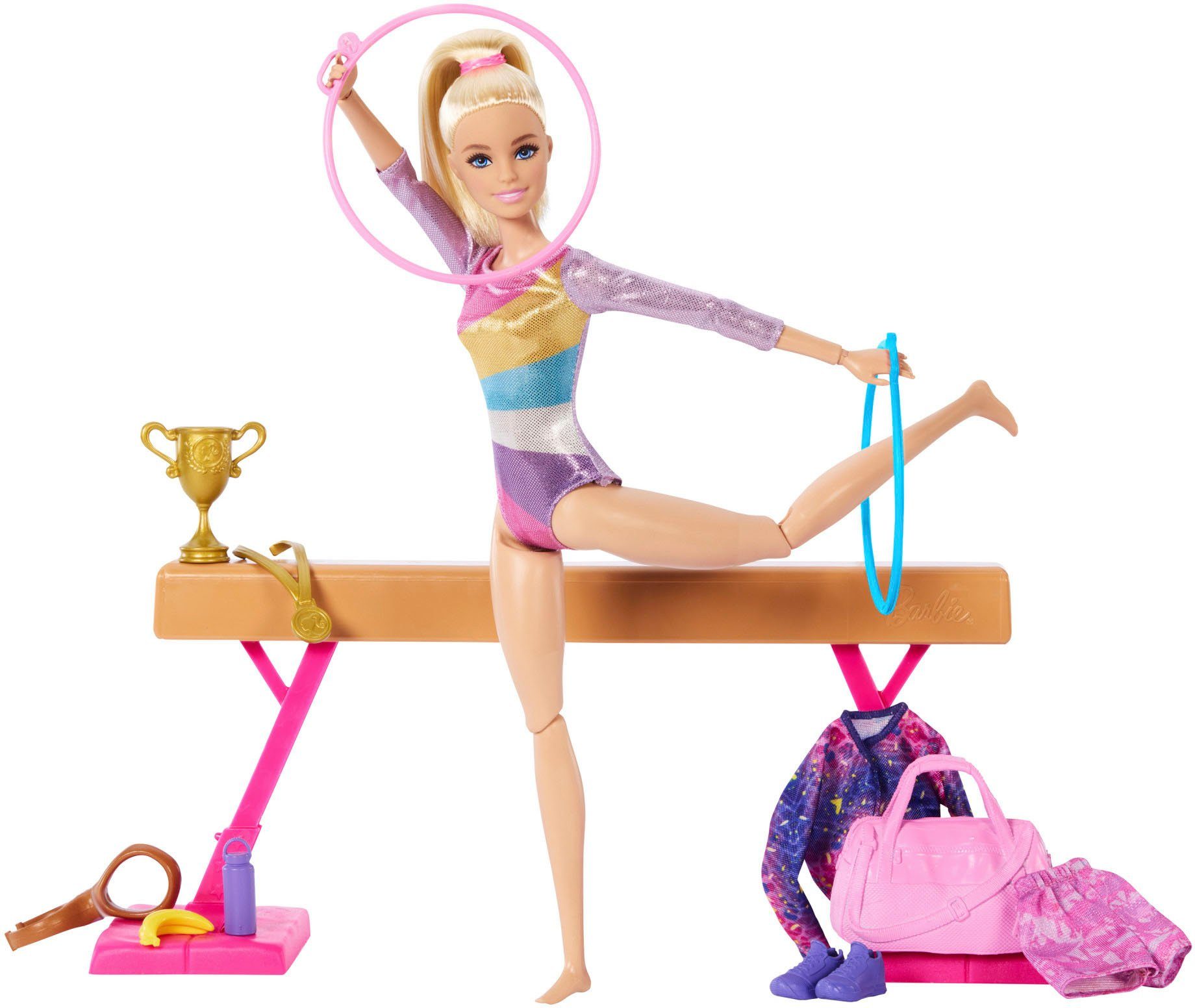 Barbie Anziehpuppe Gymnastik Spielset