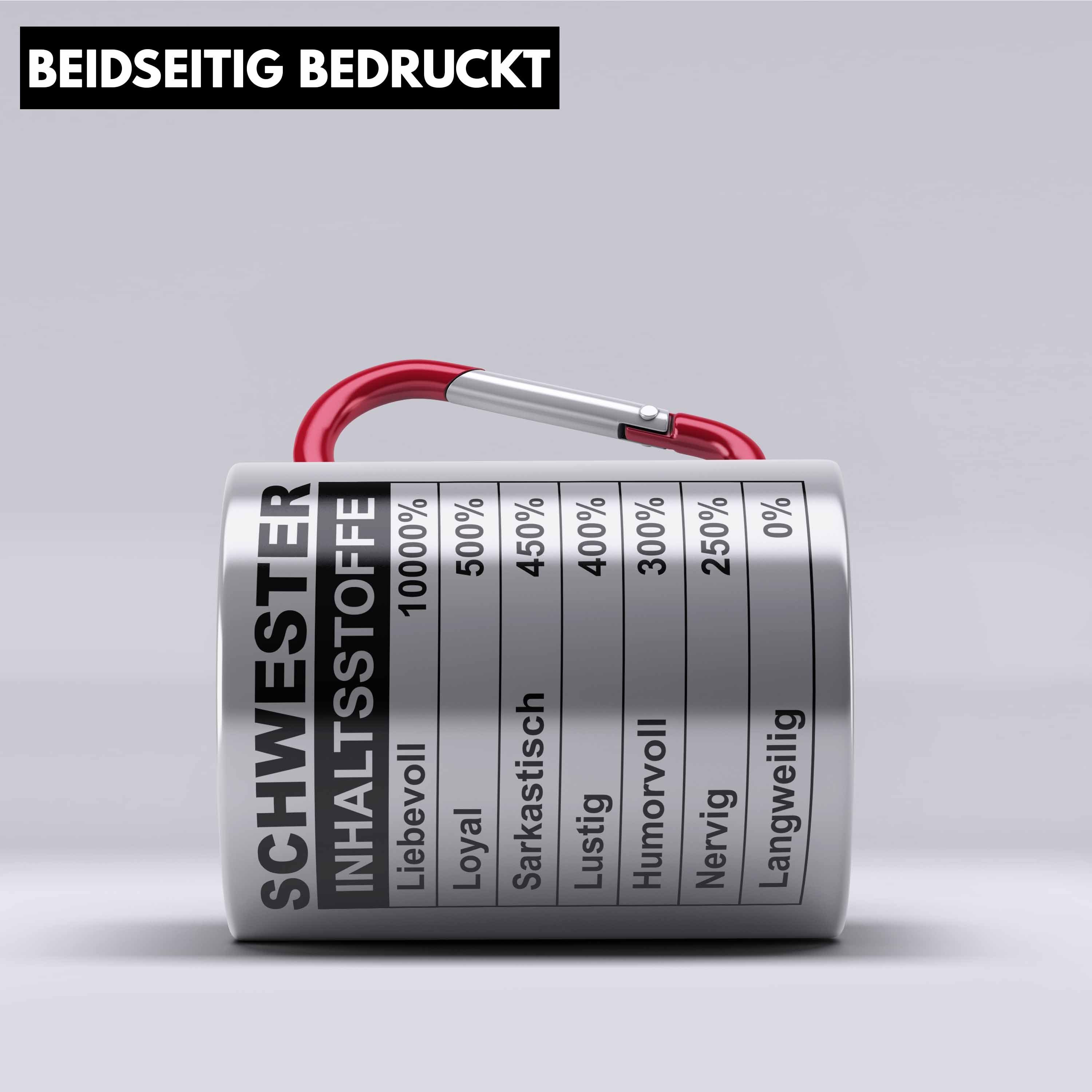 Sprüche Geschenk für Tasse Thermotasse Schwester Trendation Edelstahl Spruch Bes Silber Geschenkidee