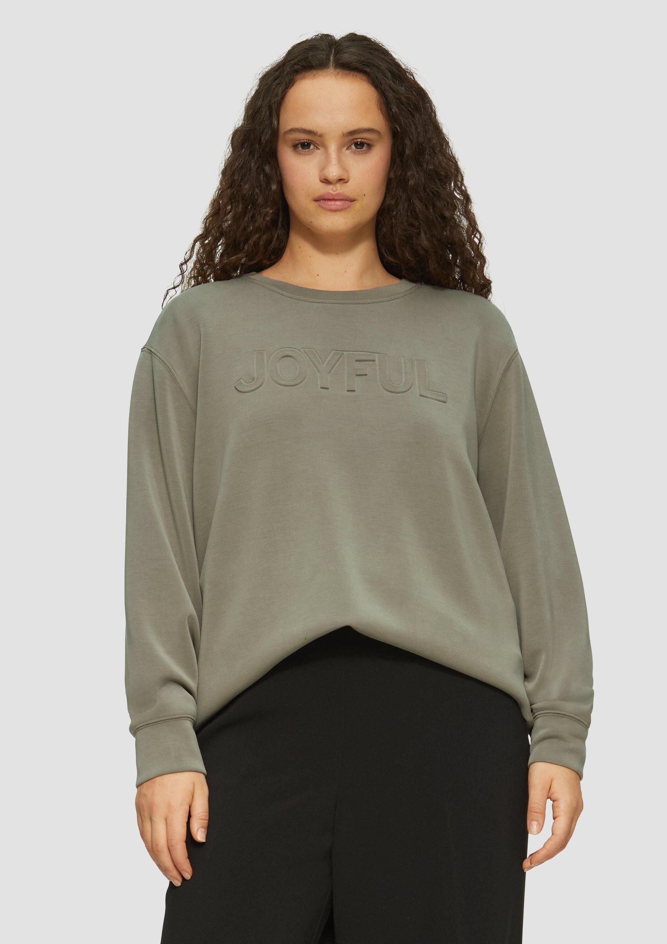 s.Oliver Sweatshirt Sweatshirt Scuba-Sweatshirt aus Modalmix mit 3D-Schrift günstig online kaufen