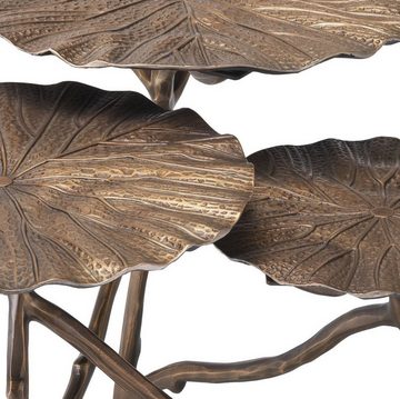 Casa Padrino Beistelltisch Designer Beistelltisch Antik Messing 76 x 62 x H. 47 cm - Aluminium Tisch mit 3 Tischplatten - Luxus Möbel