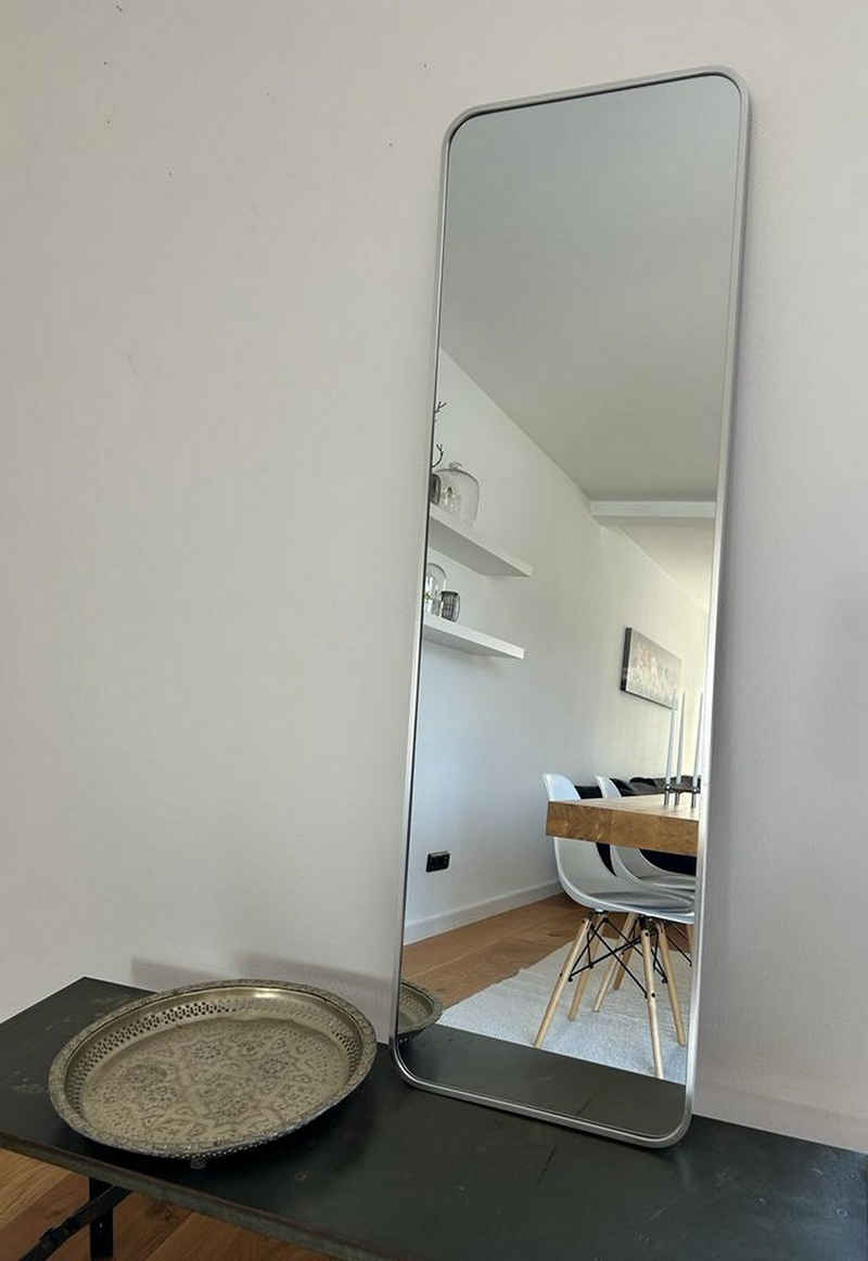 Your-Homestyle Ganzkörperspiegel Spiegel Mia Wandspiegel 40 x 130 cm in Metallrahmen / Alurahmen, Farbe Silber