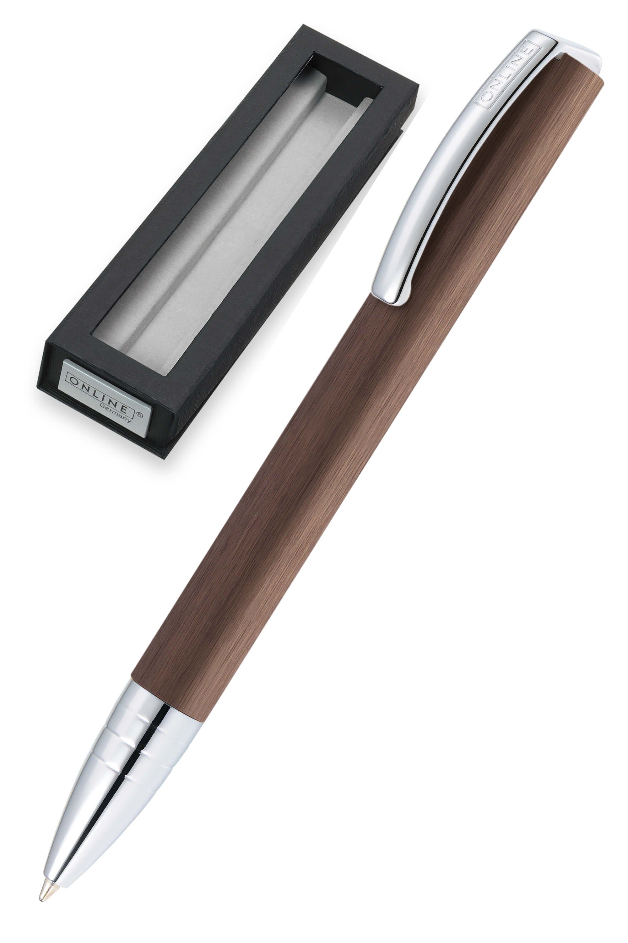 Online Pen Kugelschreiber Vision Drehkugelschreiber, (aus gebürstetem Aluminium, hochwertiger Kugelschreiber mit Drehmechanik), in Geschenkbox