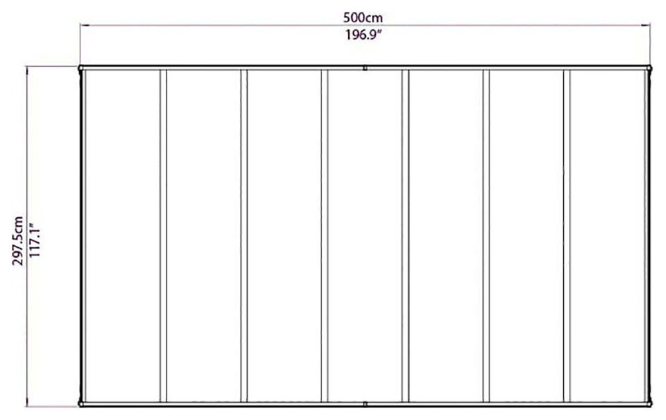 Palram - Canopia starke Einzelcarport Verona, 297x500 Polycarbonat-Stegplatten 210 Einfahrtshöhe, 6mm cm BxT: cm