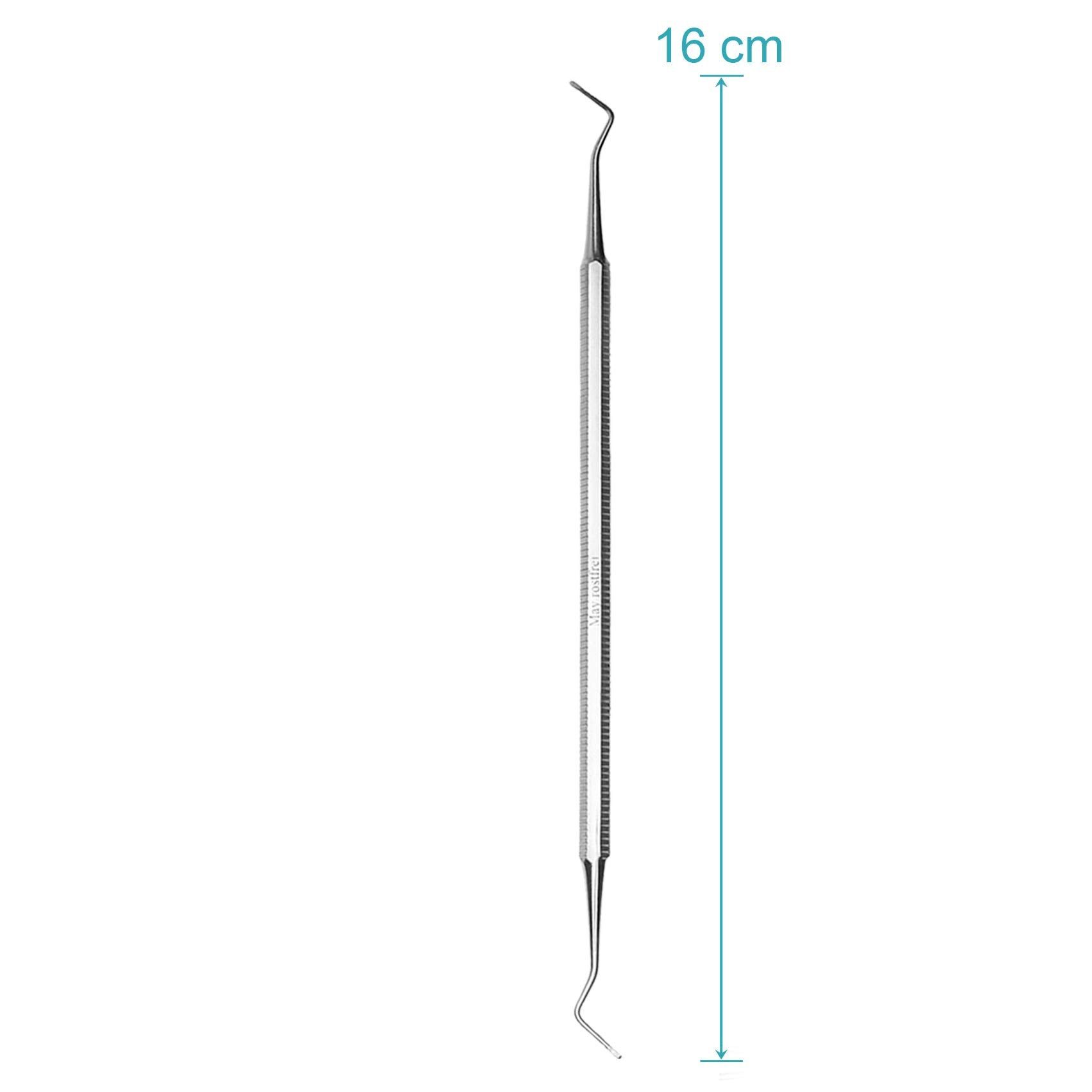 May Nagelhautschieber Eckenheber doppelseitig Edelstahl (16cm), Instrument für Fußpflege