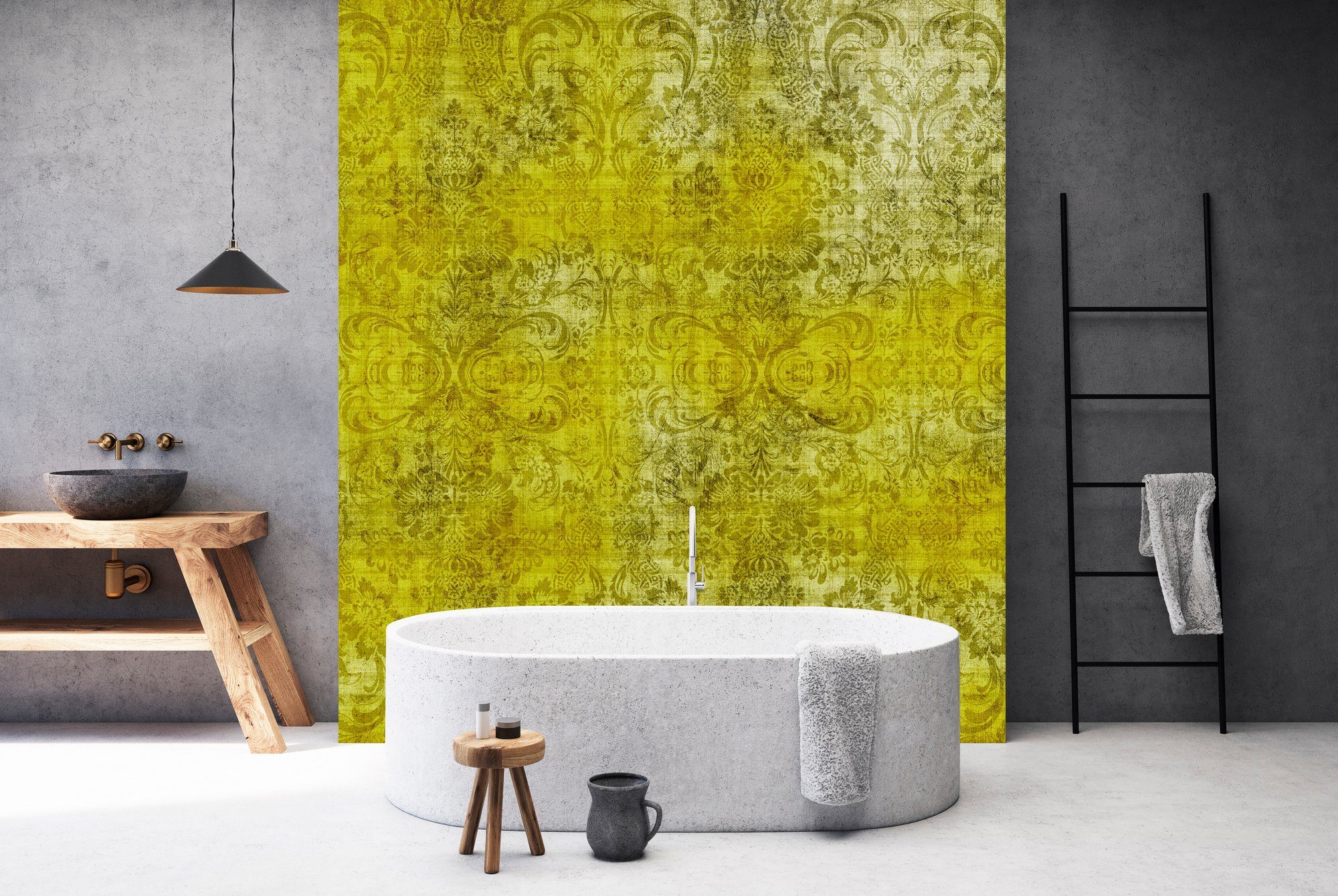 living walls Fototapete Walls by Patel Old Damask 1, glatt, (4 St), Vlies, Wand, Schräge