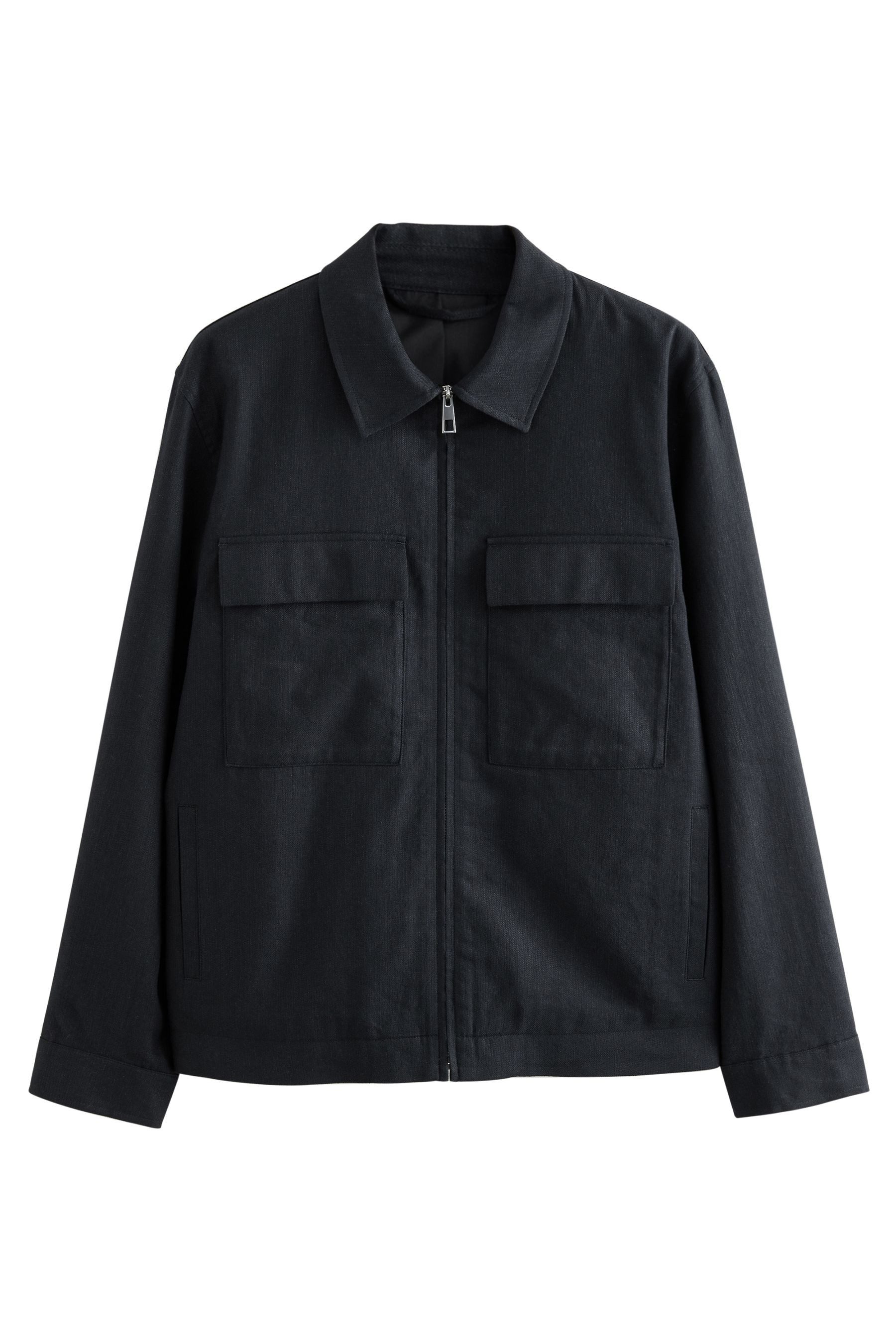 Hemdjacke Hemdjacke aus Baumwoll-Leinen-Mischung