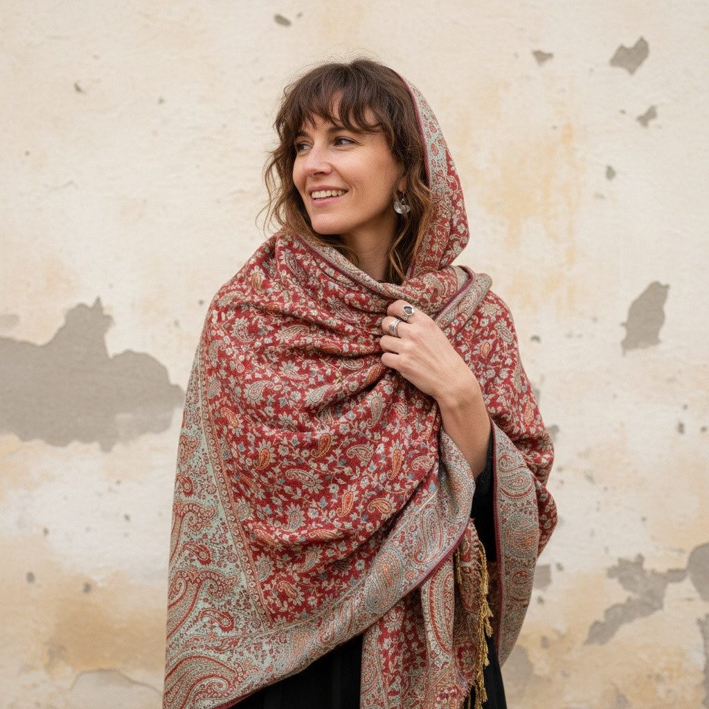 Guru-Shop Halstuch Indischer Schal, Stola mit Paisley Muster,.. günstig online kaufen