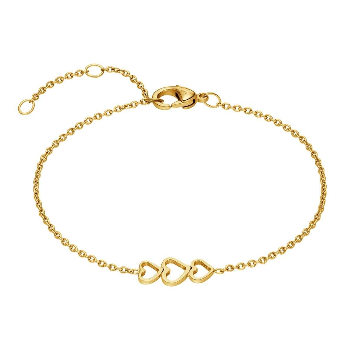 Boccia Armband 03077-02, für Damen Herz Titan Goldplattiert