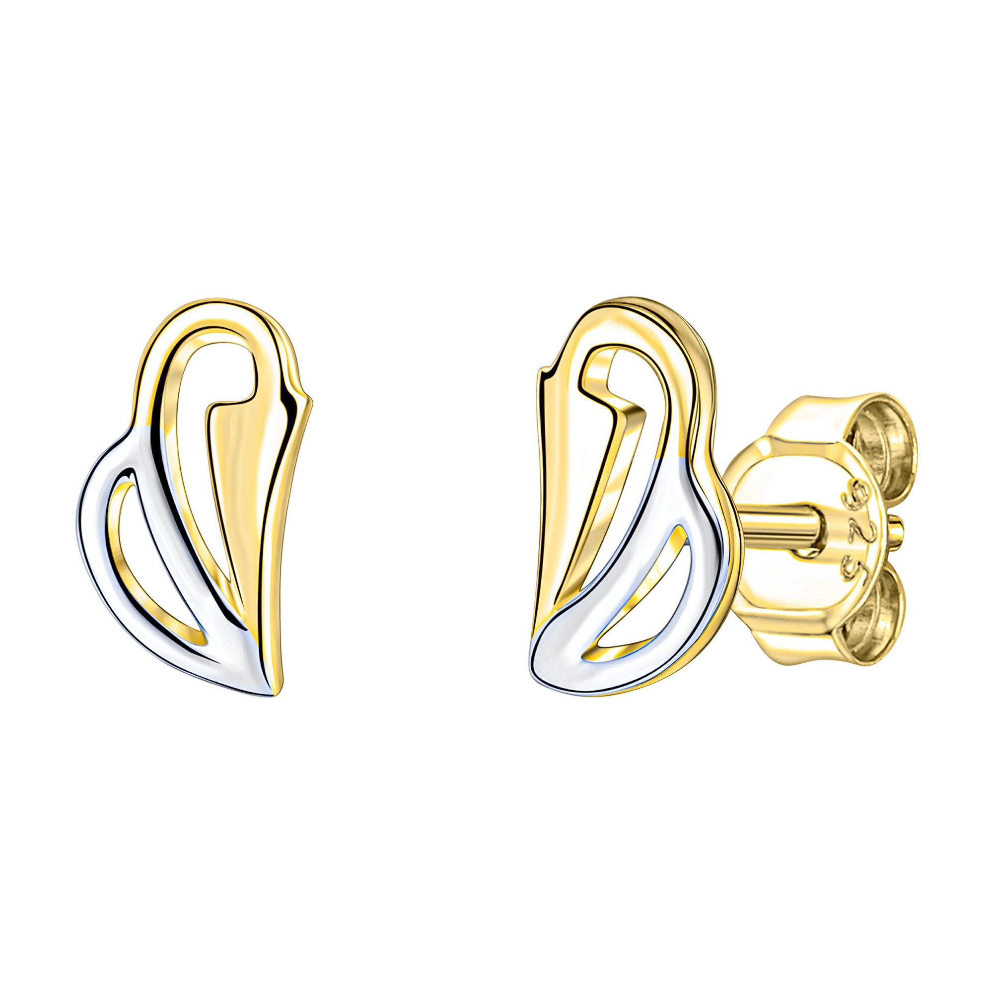 Vivance Paar Ohrstecker 375/- Gelbgold bicolor glanz günstig online kaufen