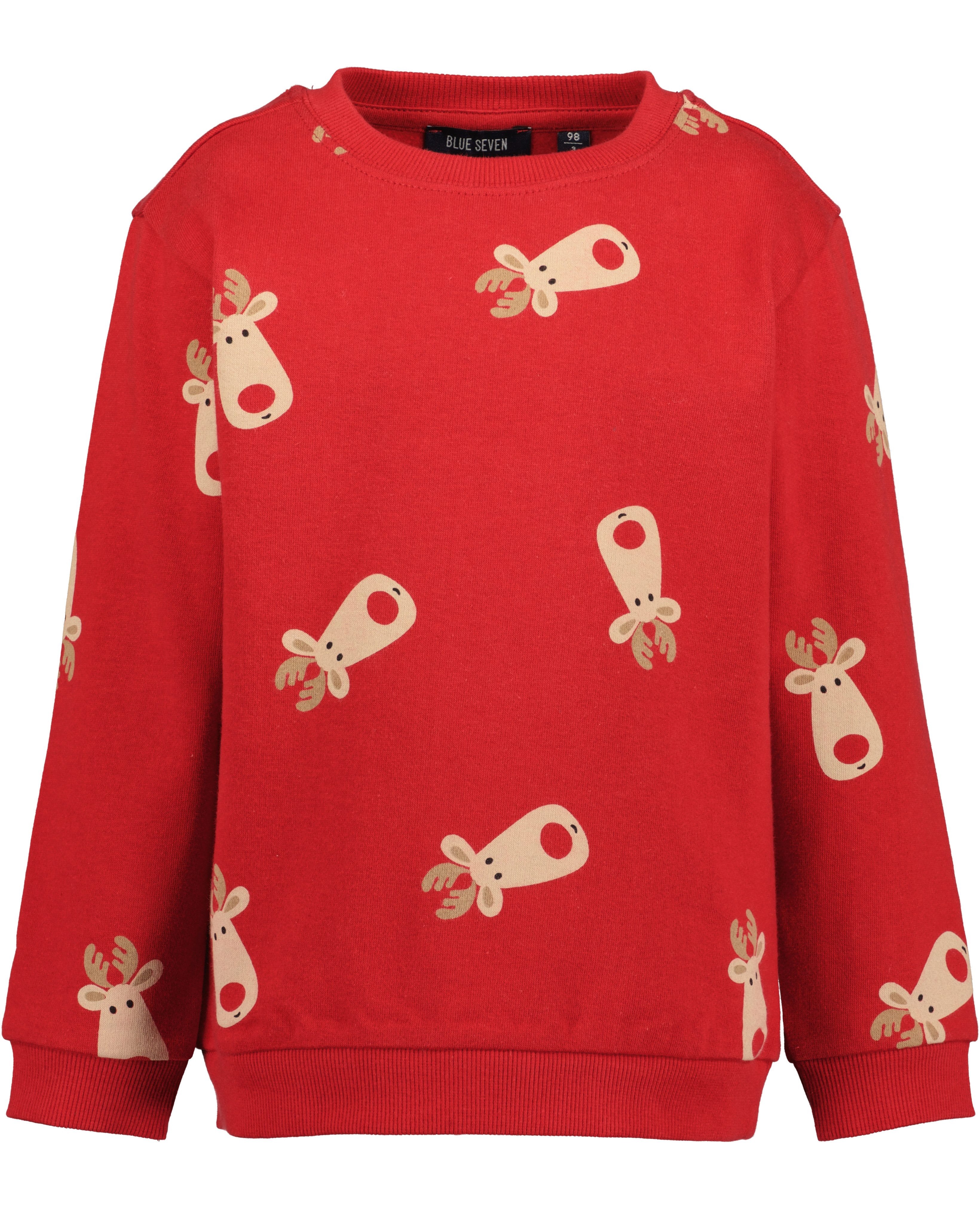 Blue Seven Sweatshirt mit weihnachtlichem Alloverprint