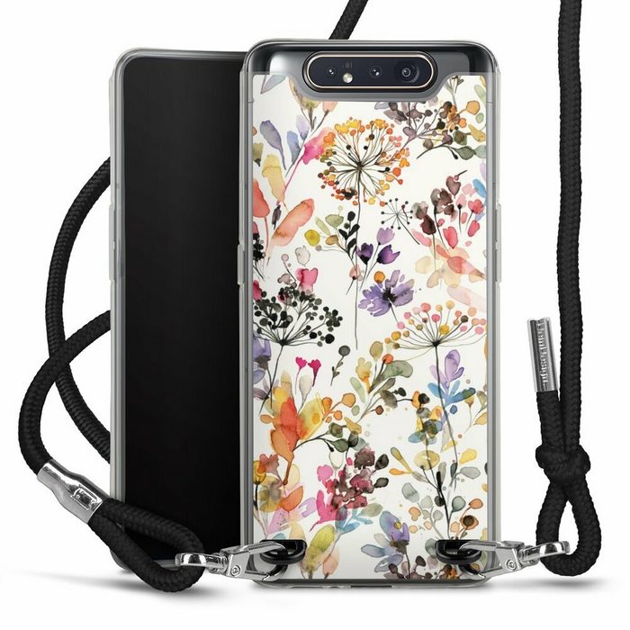 DeinDesign Handyhülle Blume Muster Pastell Wild Grasses Samsung Galaxy A80 Handykette Hülle mit Band Case zum Umhängen