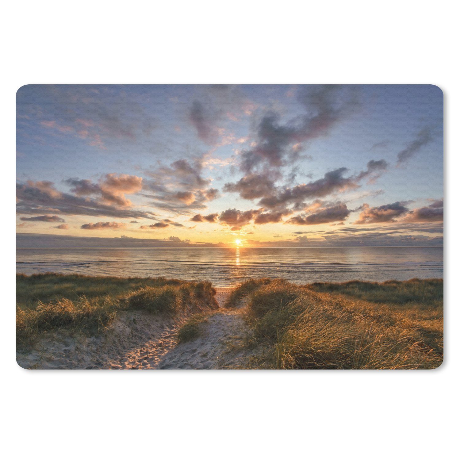 MuchoWow Mauspad Farbenfroher Sonnenuntergang über den ruhigen Dünen (1-St), Mouse pad Klein, Gaming Deko, PC Zubehör, 27x18 cm