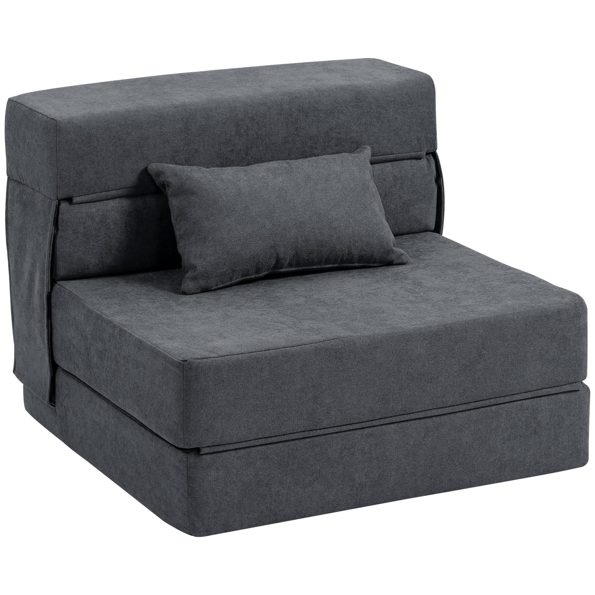 HOMCOM Schlafsofa klappbares Schlafsofa mit Bettfunktion, Lendenkissen, Sof günstig online kaufen