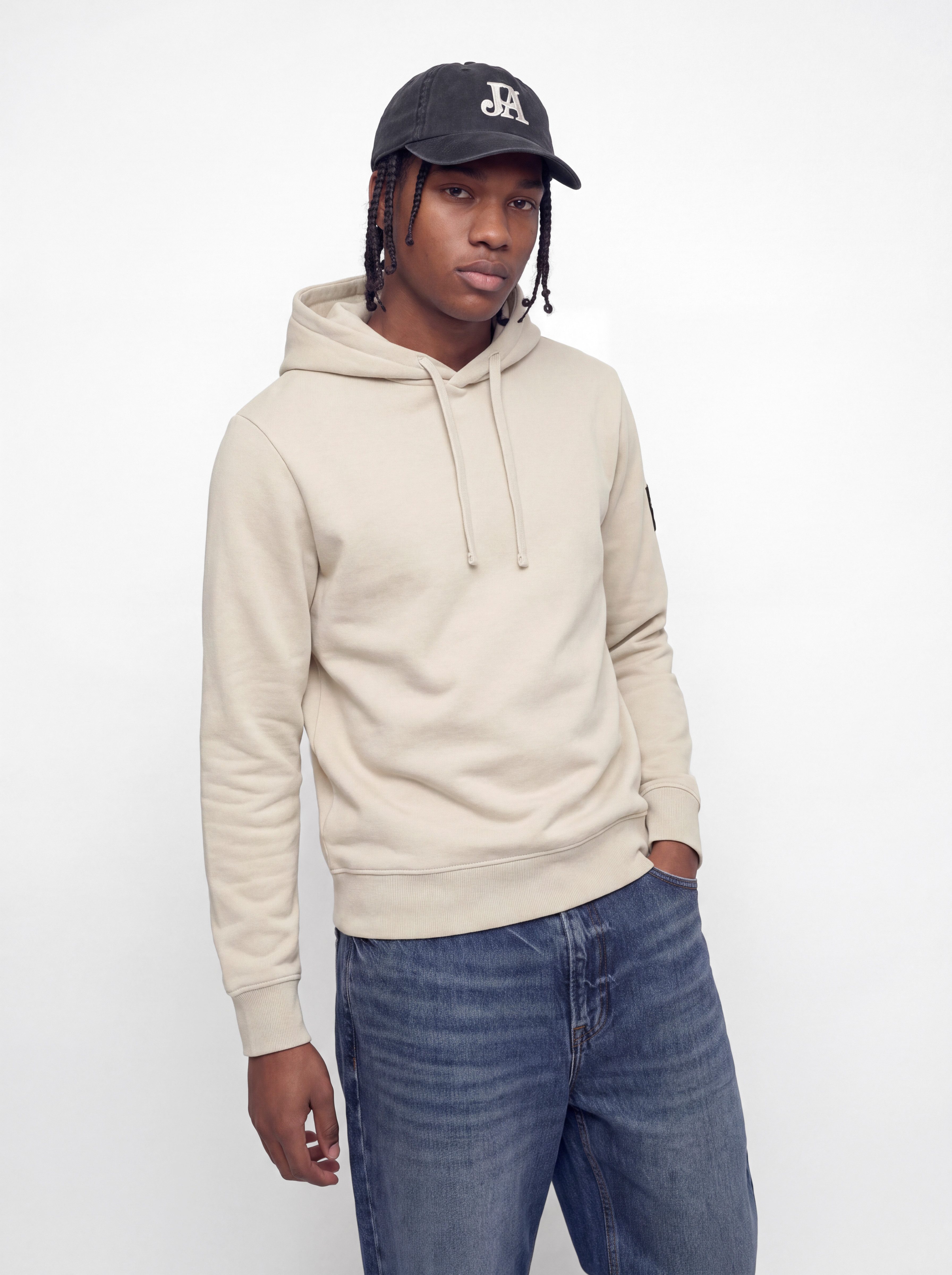 Jack & Jones Kapuzensweatshirt JJCLEVELAND SWEAT HOOD SN Materialmix, regular fit