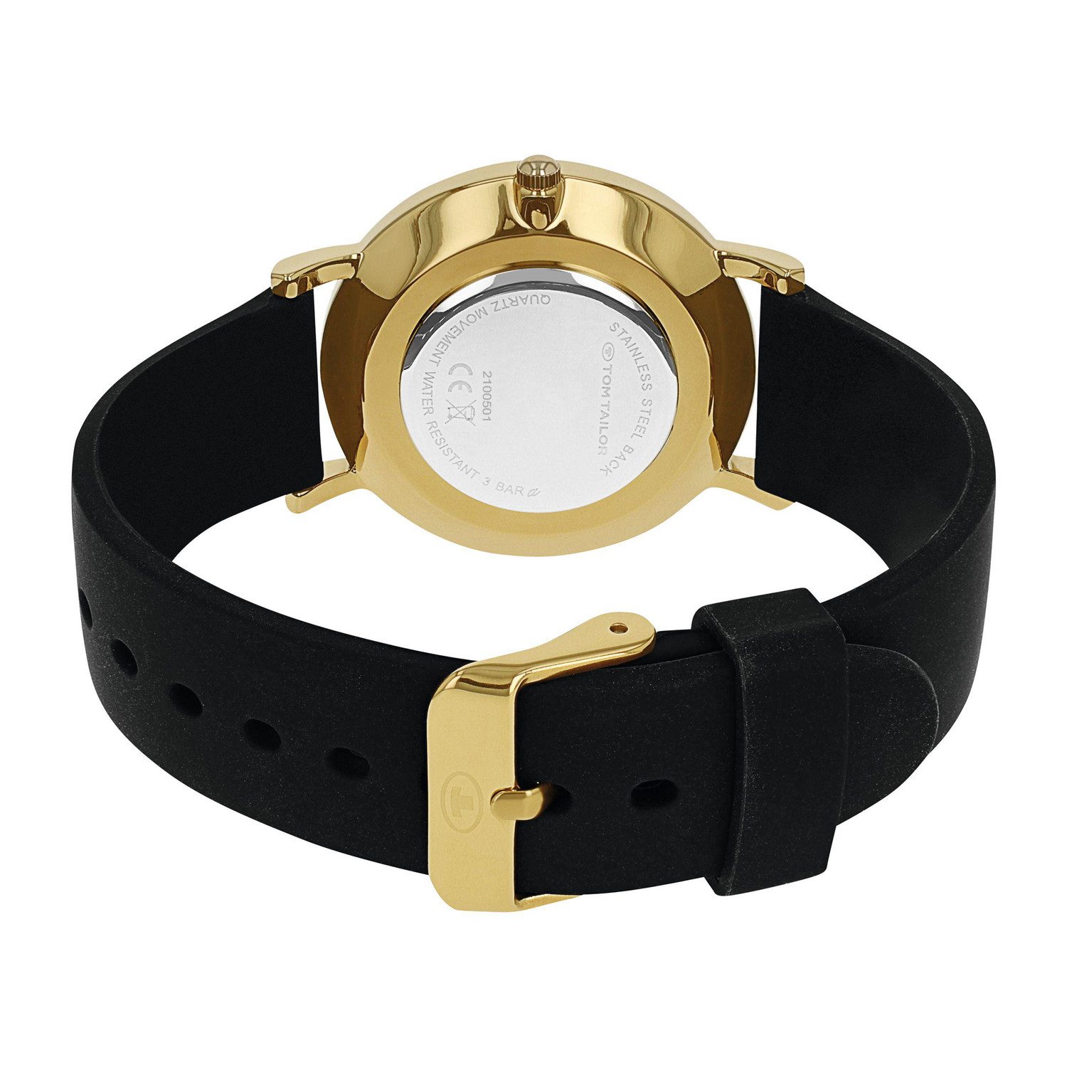 TOM TAILOR Quarzuhr 2100501, Armbanduhr, Damenuhr, Silikonarmband, analog, Glassteine