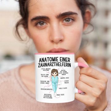 Trendation Tasse Trendation - Zahnarzthelferin Tasse Geschenk Lustig Zahnarzt Damen Kollegin Geschenkidee Zahnmedizinische Fachangestellte Anatomie Zahnmedizin