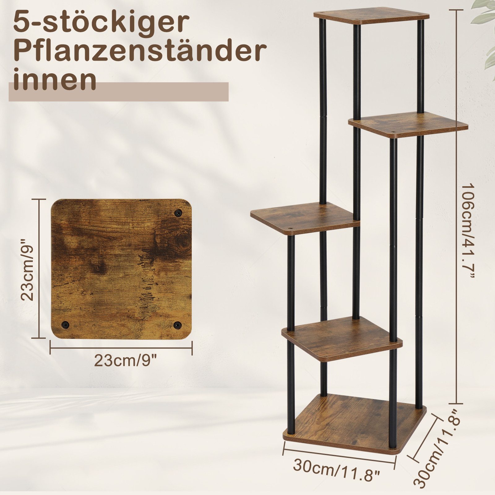 LALAHO Blumenständer Blumenständer Blumenständer 5 Etagen Blumenregal, 5 Etagen Blumenregal