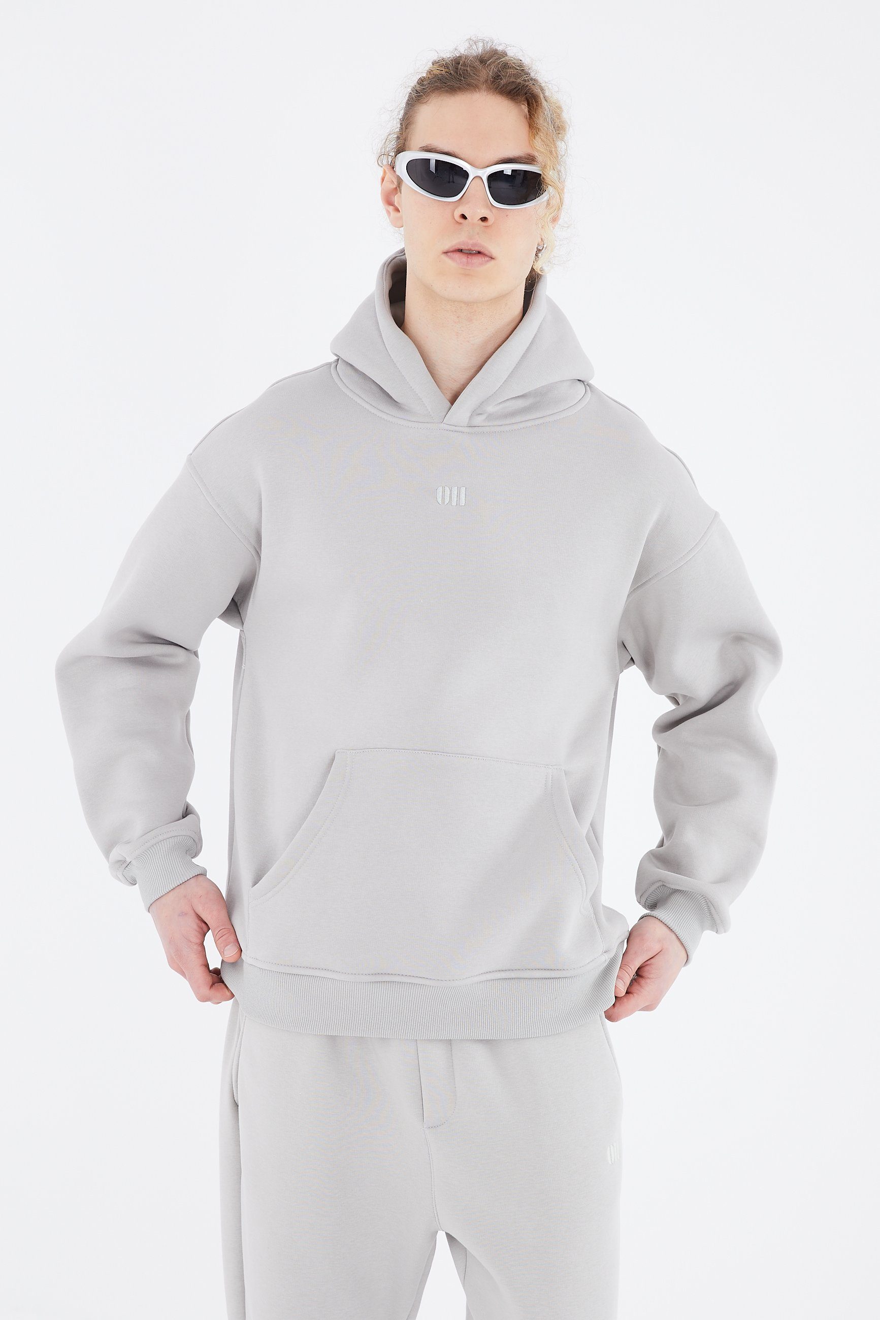 OSSY HOMER Hoodie Oversize Hoodie einfarbig Basic Baumwolle Kapuzenpullover 320gsm
