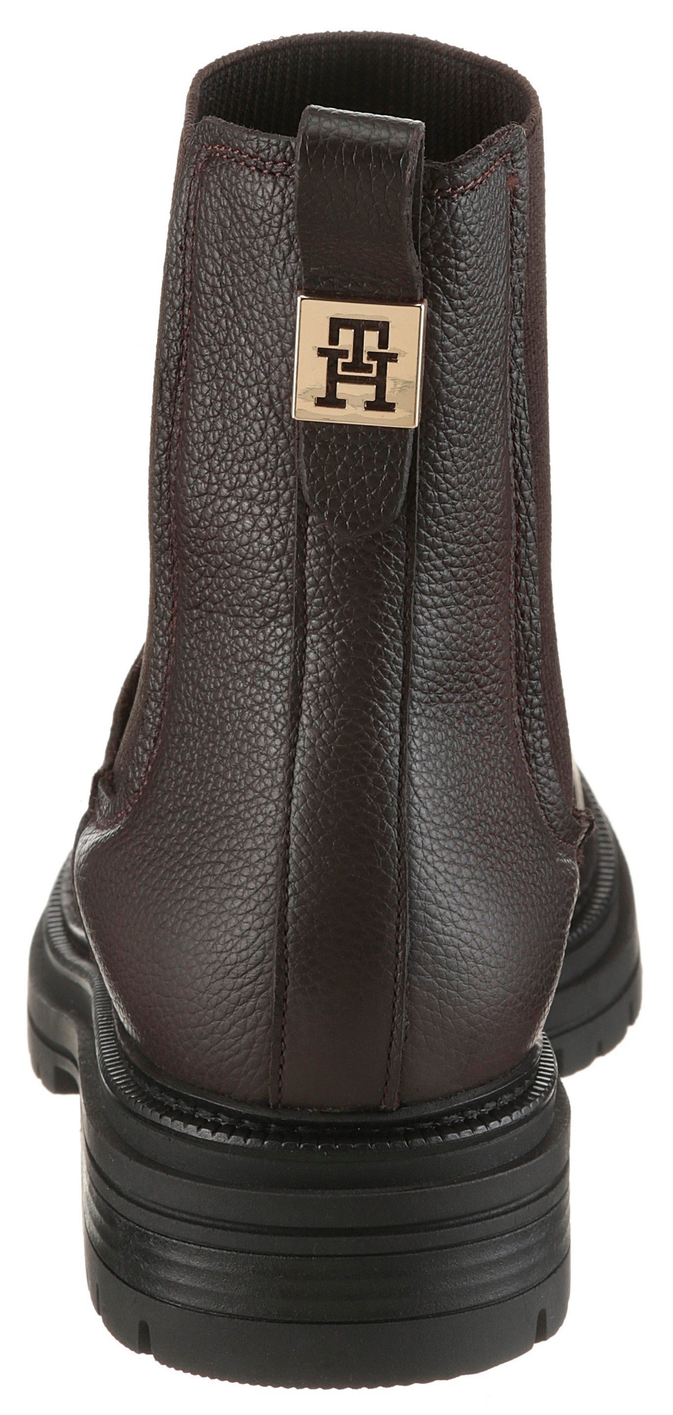 Tommy Hilfiger TH PLAQUE PEBBLE CHELSEA WARM Winterboots, Chelseaboots, Schlupfboots, Stiefelette mit praktischer Anziehlasche