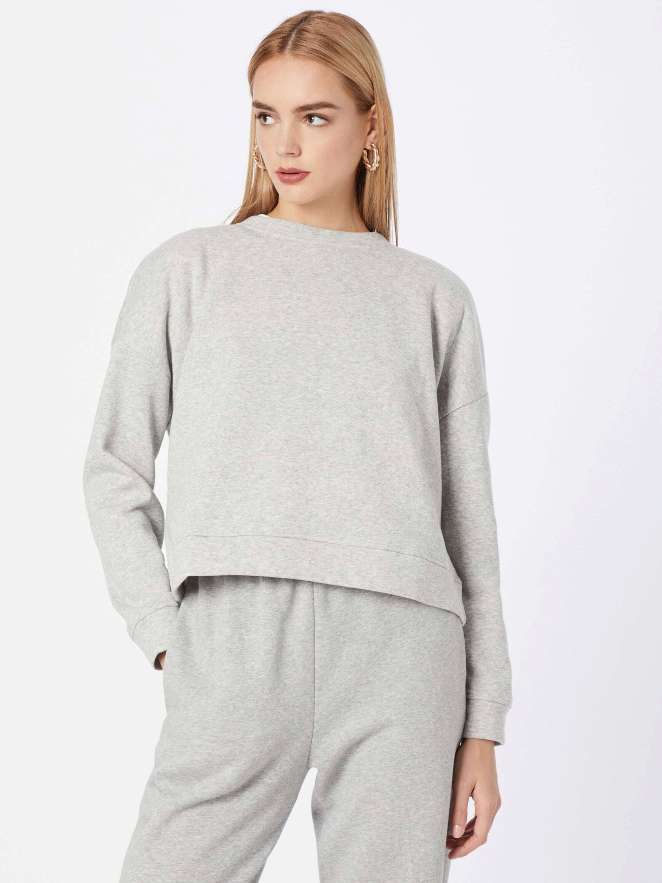 Melange Light Grey Chilli Plain/ohne Details (1-tlg) Sweatshirt pieces