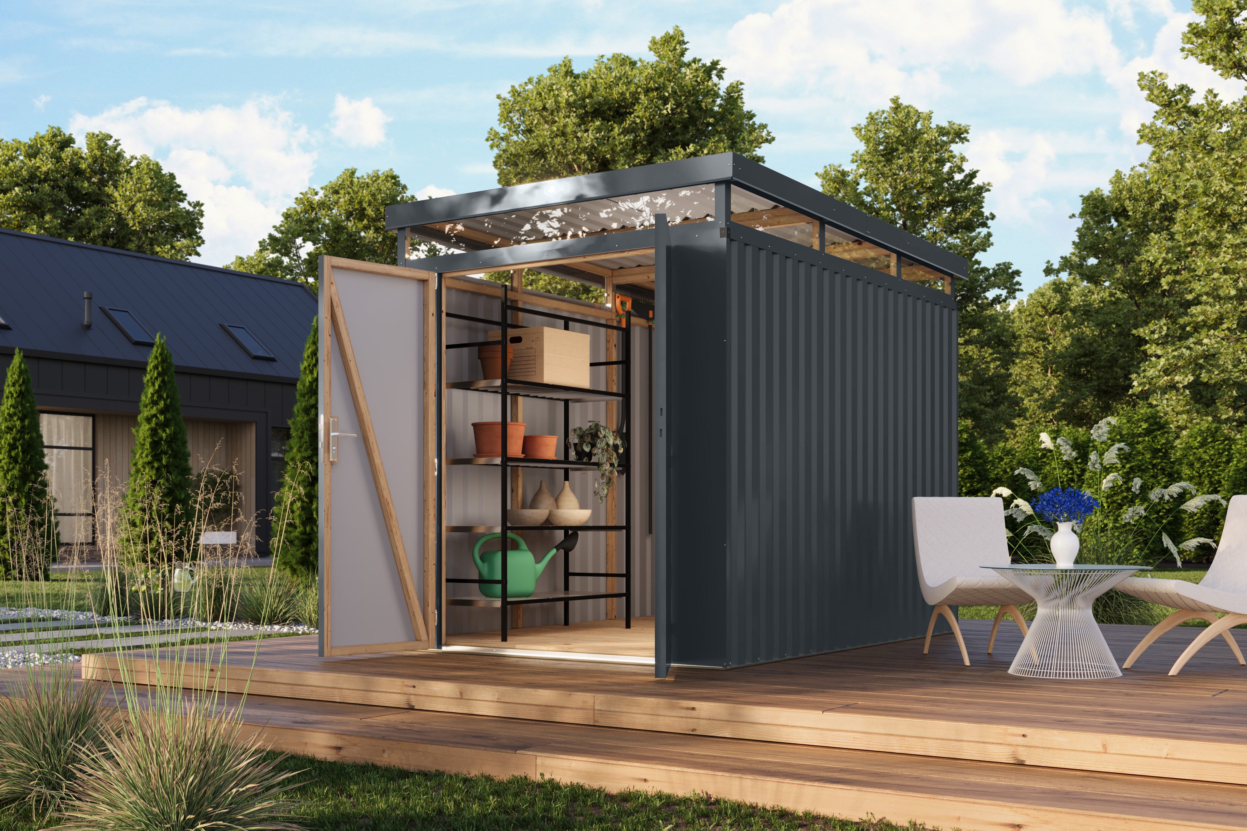 Karibu Gerätehaus Titanium 2,5, BxT: 207x292 cm, Made in Germany