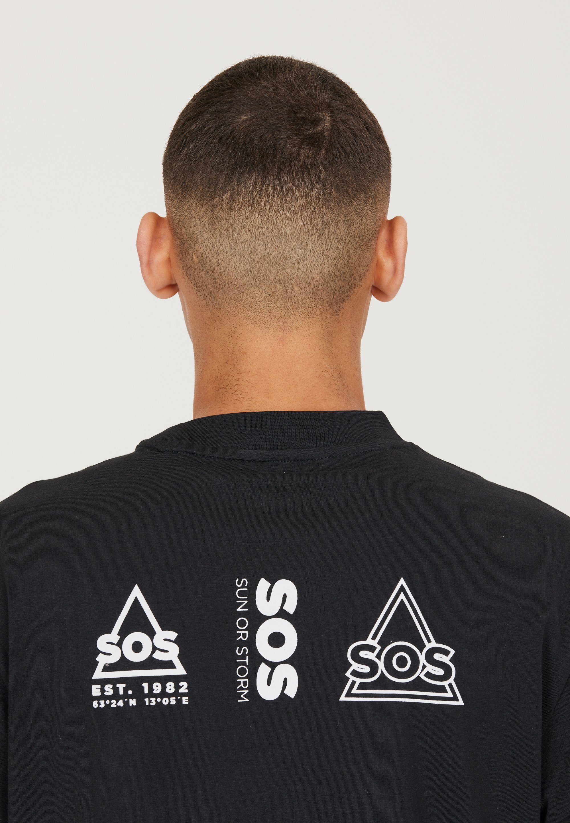 Dolomiti stylischem mit schwarz Logo-Design Funktionsshirt SOS