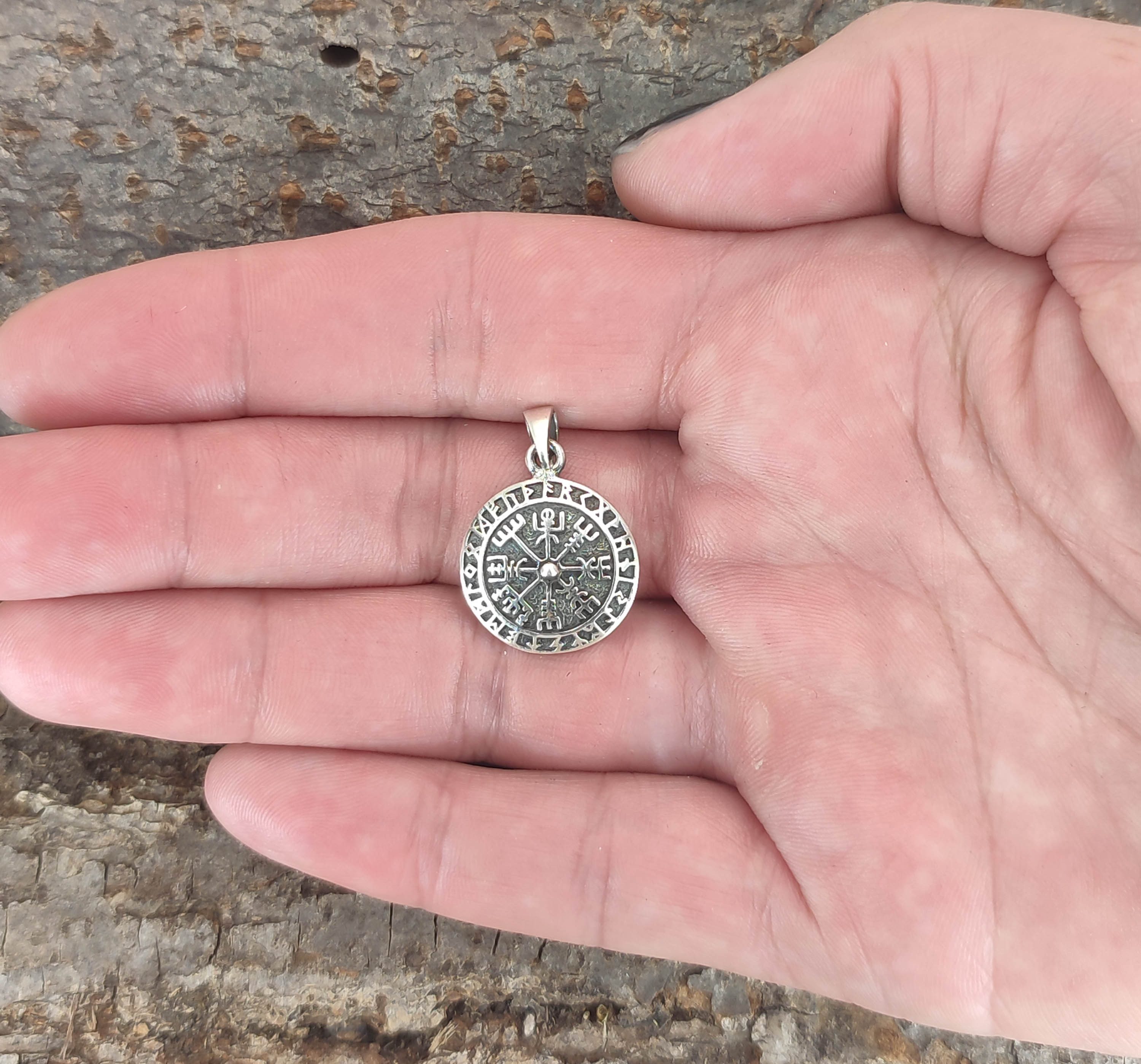 Kiss of Leather Kettenanhänger Wikingerkompass Anhänger 925 Silber Wikinger günstig online kaufen