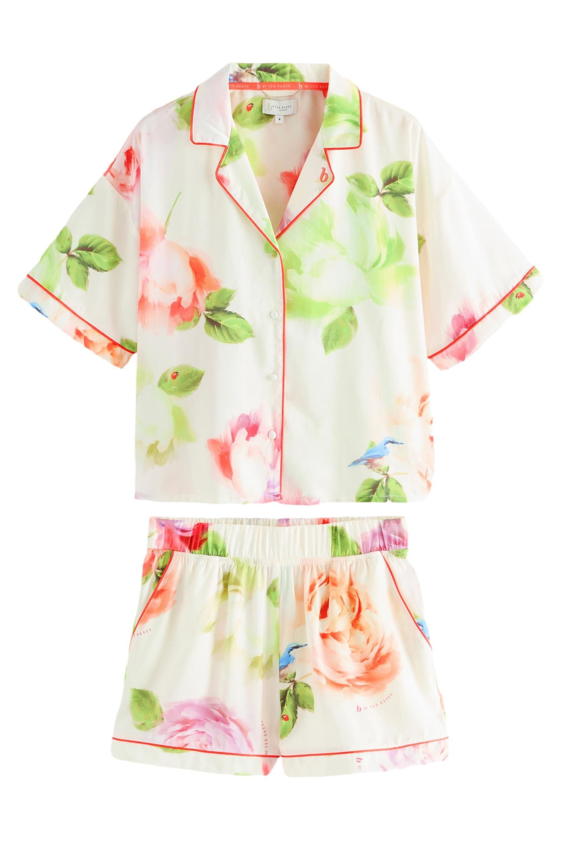 B by Ted Baker Pyjama B by Ted Baker Shorts-Set aus Satin mit Knöpfen (2 tl günstig online kaufen