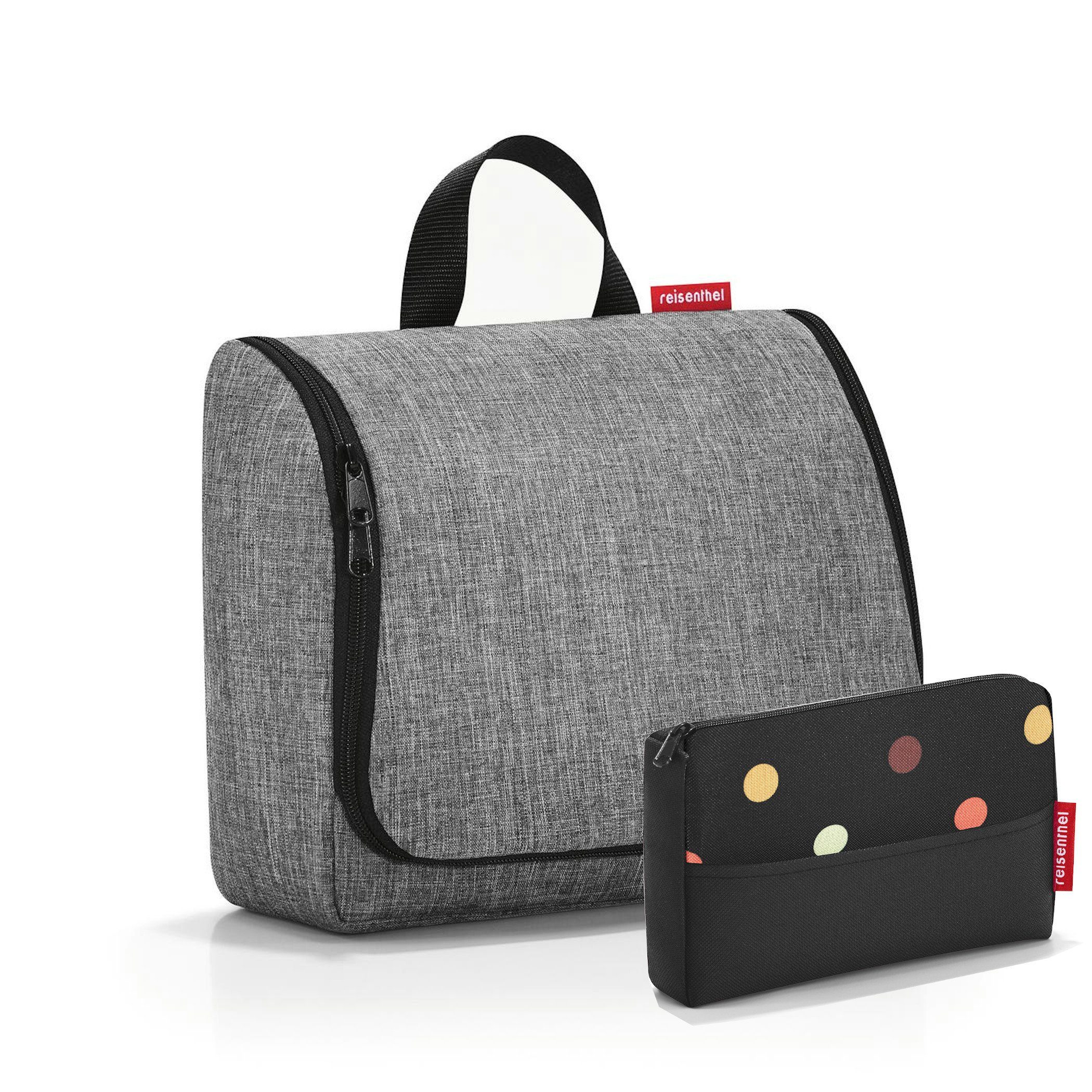 REISENTHEL® Kulturbeutel, Toiletbag XL & Pocketcase Set: Stilvolle Pflege-Organisation twist silver