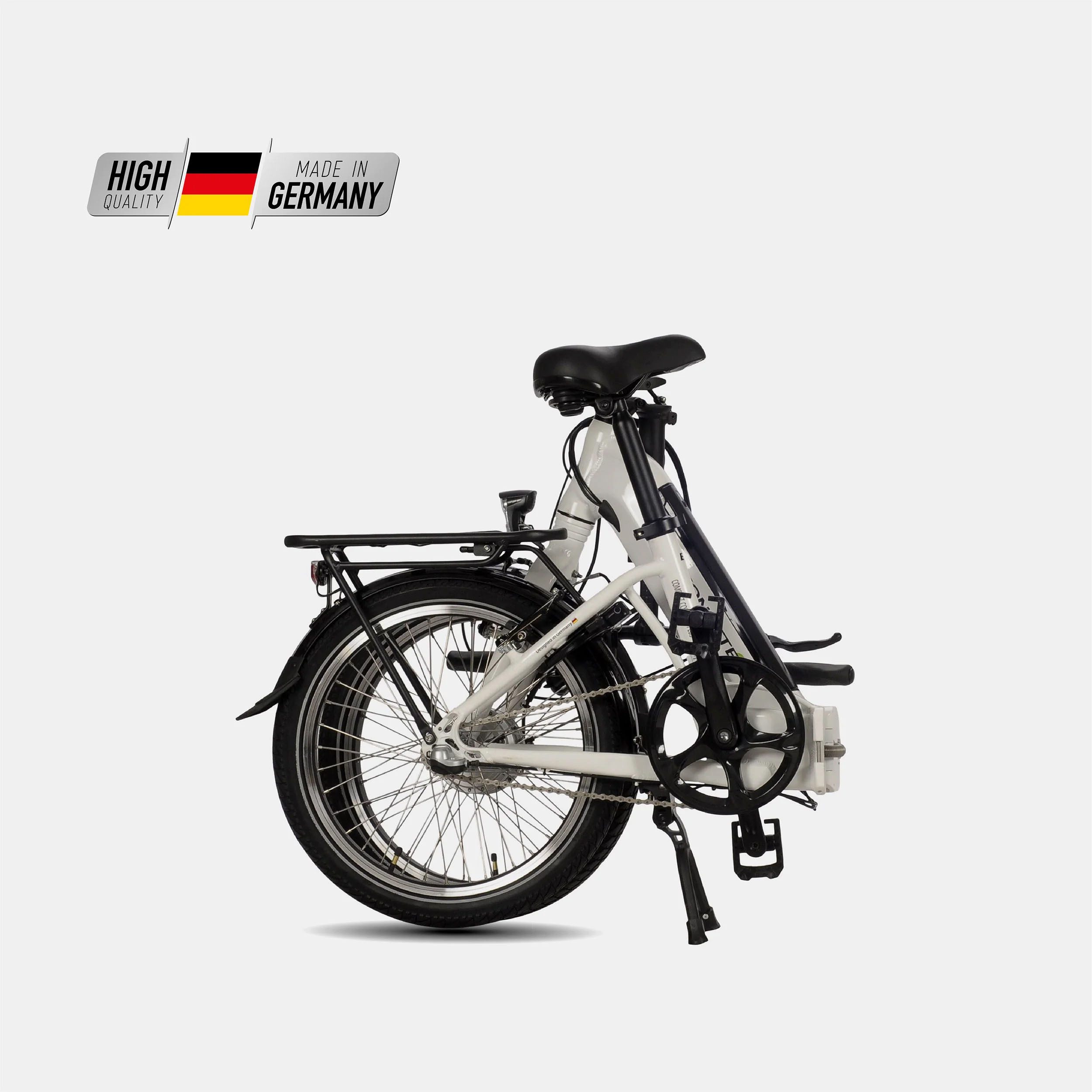 SAXONETTE E-Bike Folding Bike Compact Comfort Plus 2.0, 3-speed, hub gears, front motor, 360 Wh, (with battery charger), pedelec, electric bicycle for women and men