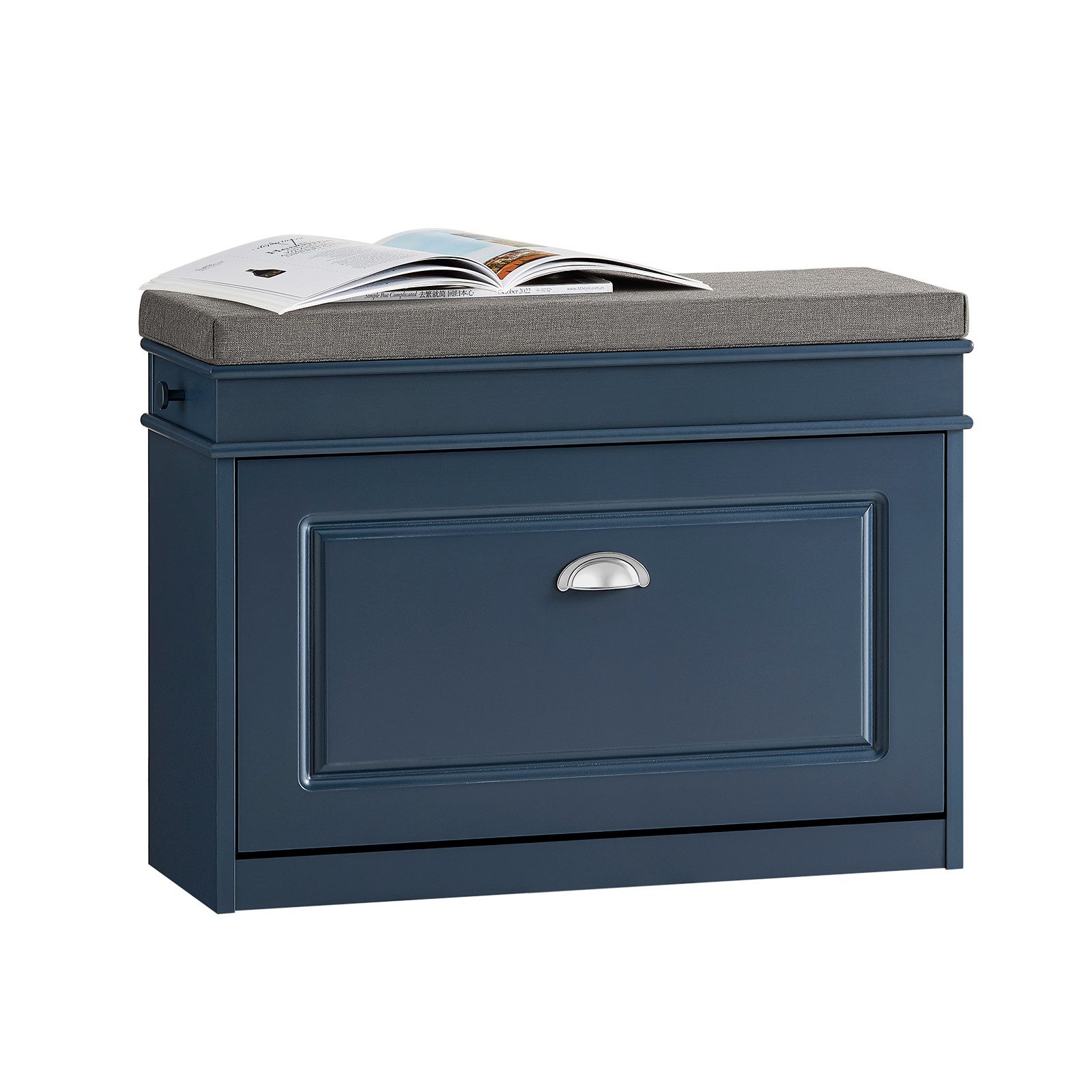SoBuy Schuhkipper FSR82, Schuhschrank mit Klappe Schuhbank mit Sitzkissen