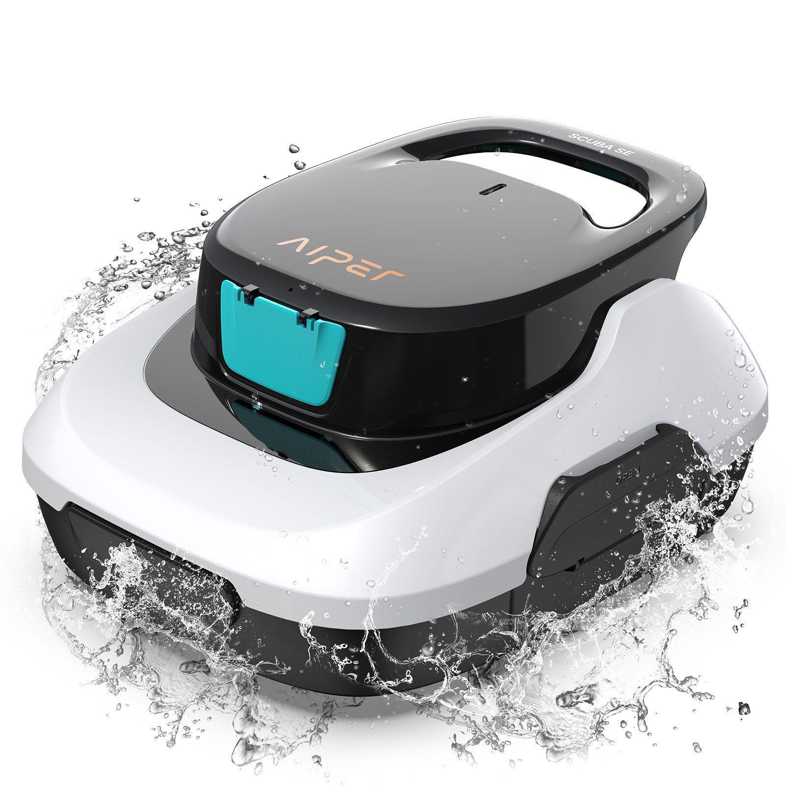 Aiper Poolroboter Scuba SE Poolroboter Akku/ bis 80 m²/90 Min/ Laufzeit, 6.900 LPH, (Auto-Parken am Poolrand, Schneller Wasserablauf & 2 Jahre Garantie), 2 Bodenbürsten, 2 Reinigungsmodi, für Aufstellpools, 180 μm Filter