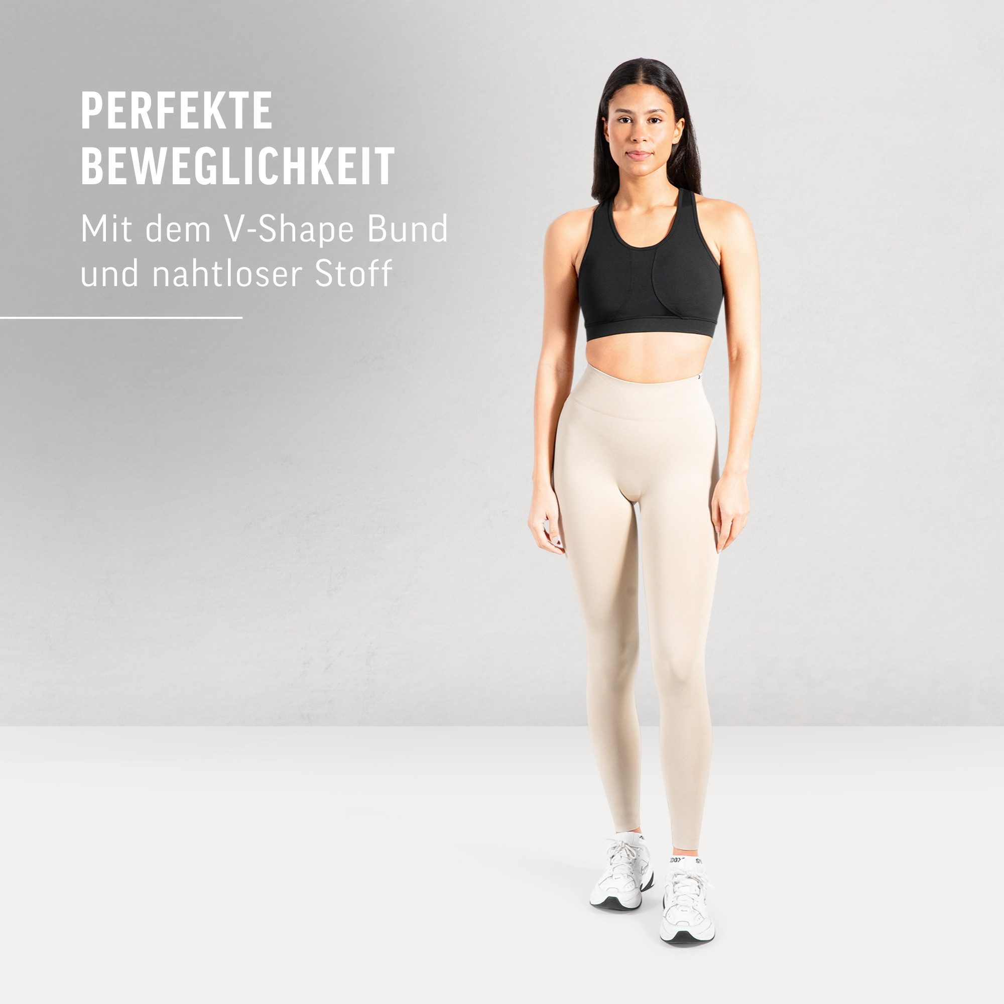 Smilodox Leggings Slayton Scrunch, Seamless Push-Up Sporthose High Waist V-Shape Bund Invisible Scrunch Blickdicht Yogahose, Fitness Gym Yoga Alltag