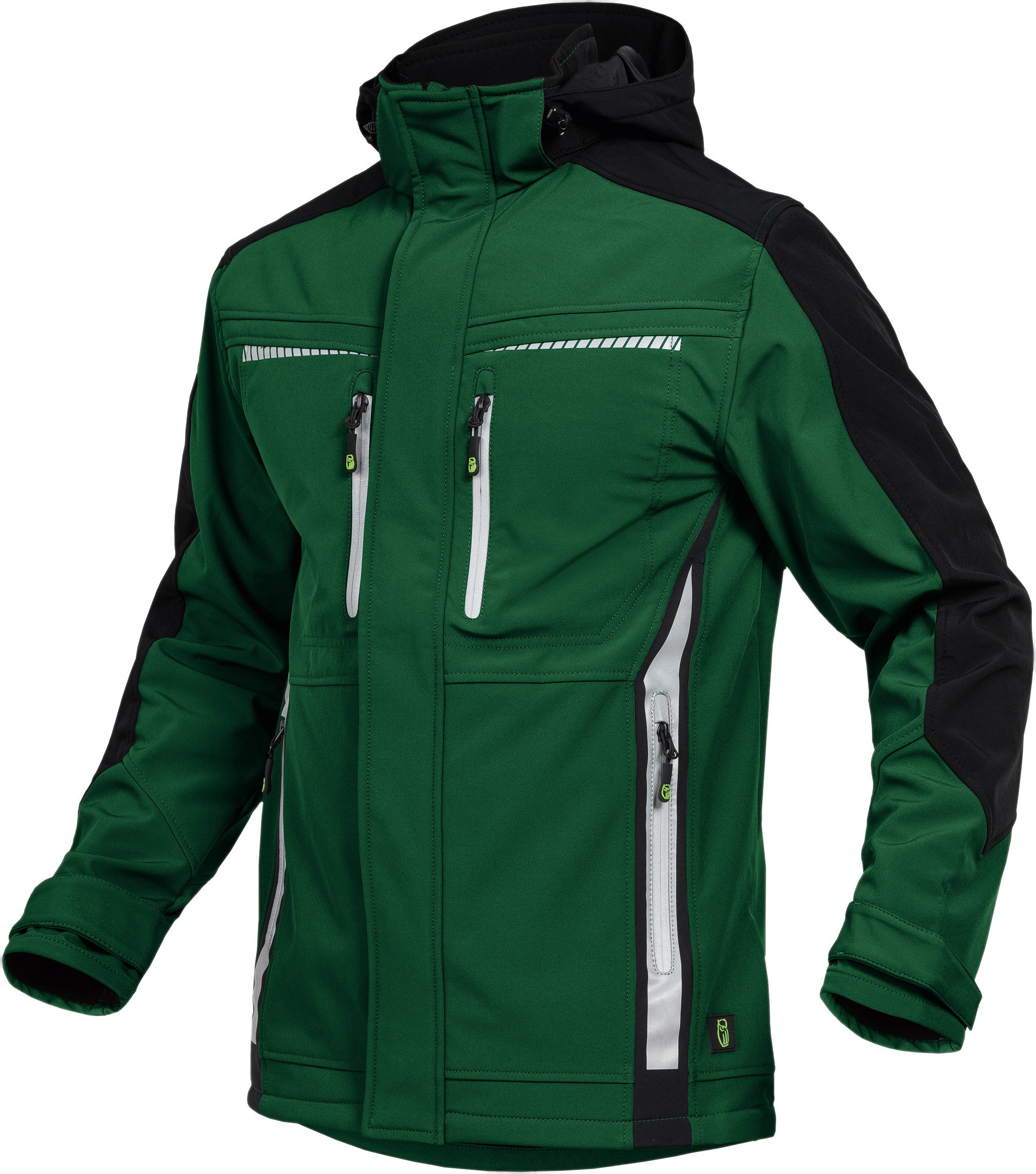 Leibwächter Softshelljacke Flex-Line Herren Übergangsjacke Arbeitsjacke Regenjacke robustes 3-Lagenlaminat-Softshell, Reflektoren für gute Sichtbarkeit