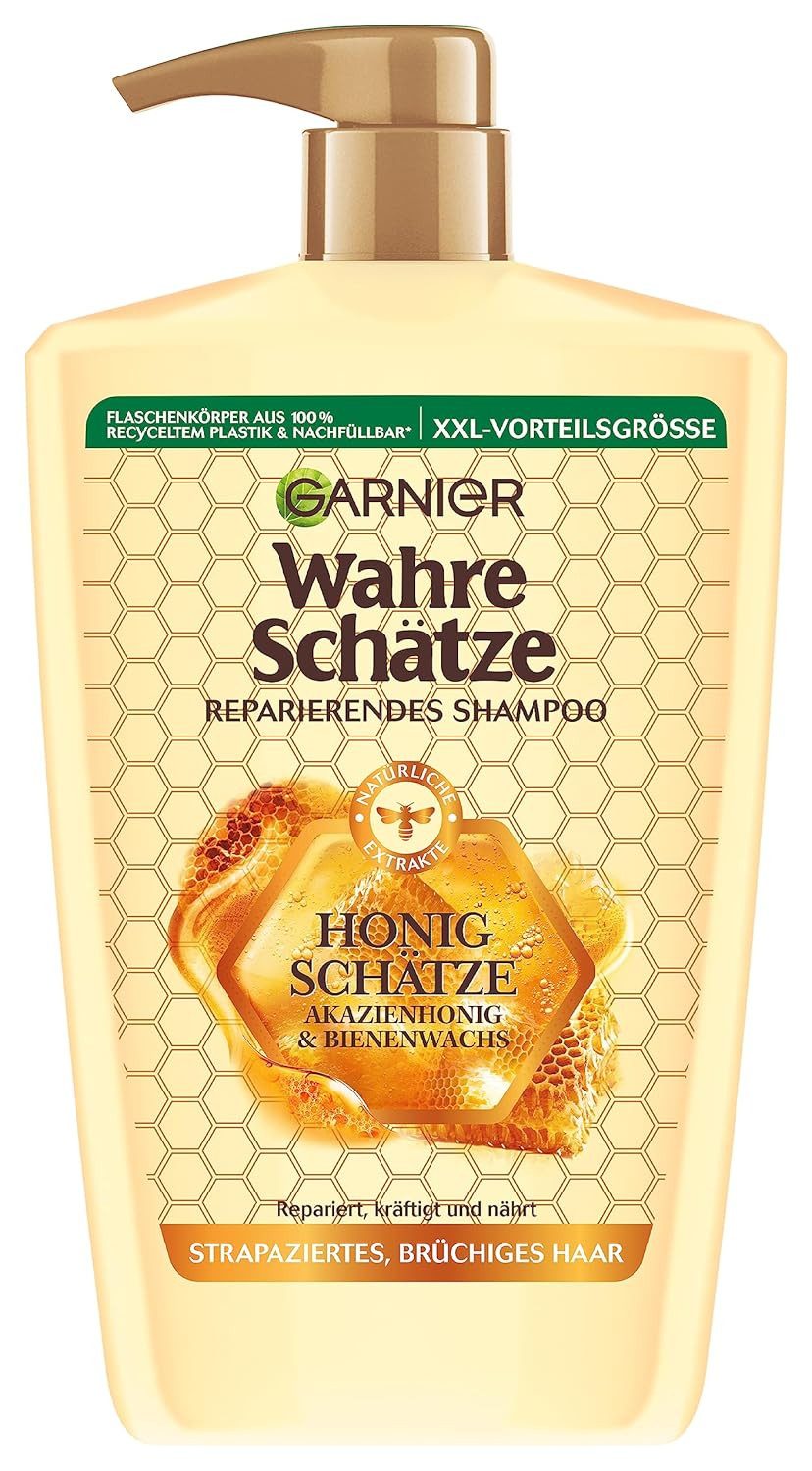 GARNIER Haarshampoo Wahre Schätze Reparierendes Shampoo, Honig Schätze 1000 ml, 1-tlg.
