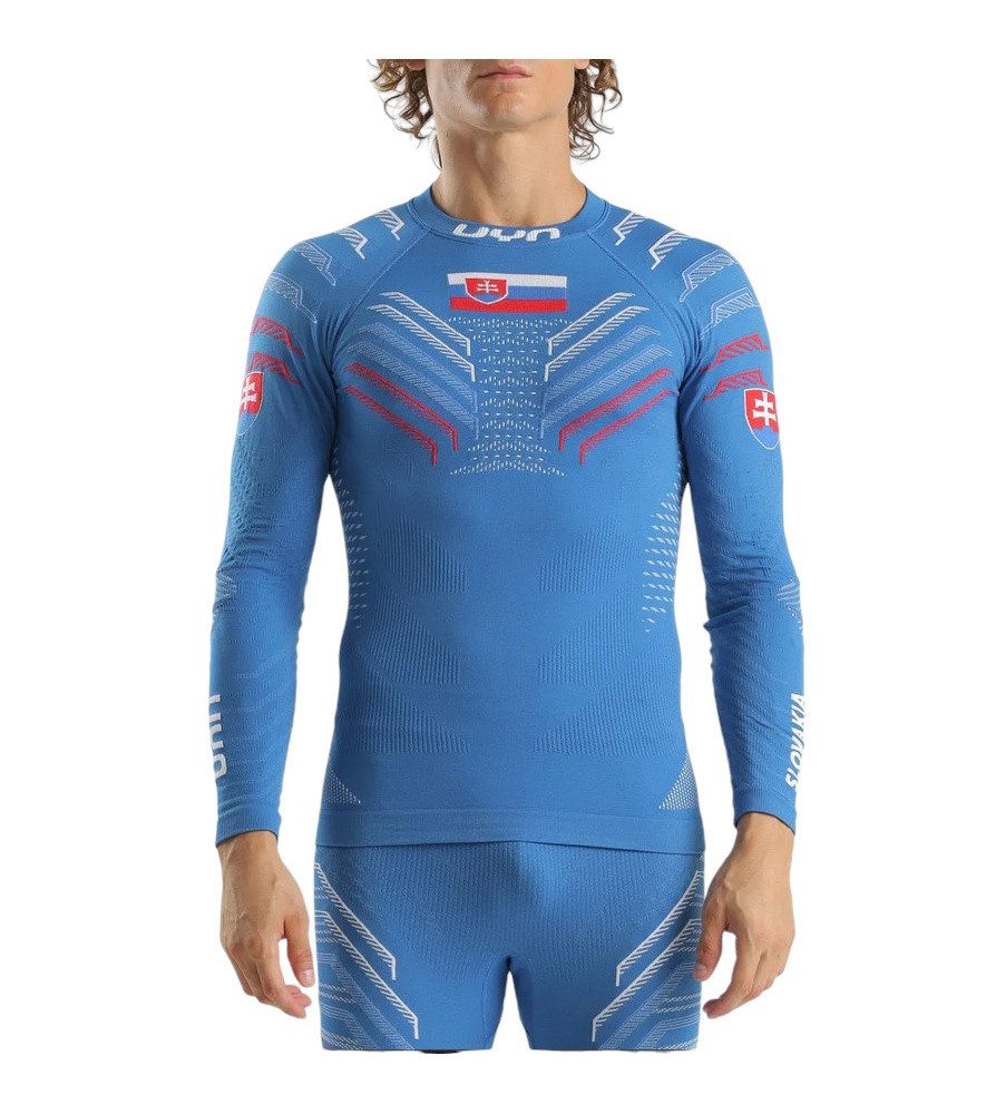 UYN Langarmshirt Natyon 3.0 Slowakei/Slovakia Turtle Neck enganliegend Unterwäsche blau
