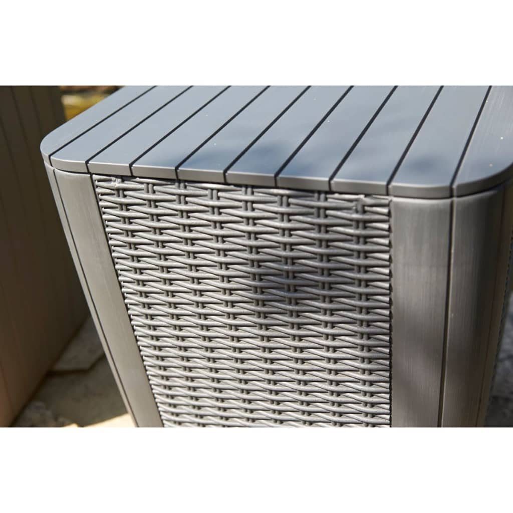 Keter Gartentisch Garten-Beistelltisch Luzon Rattan-Optik Rund Cappuccino-Braun (1-St)