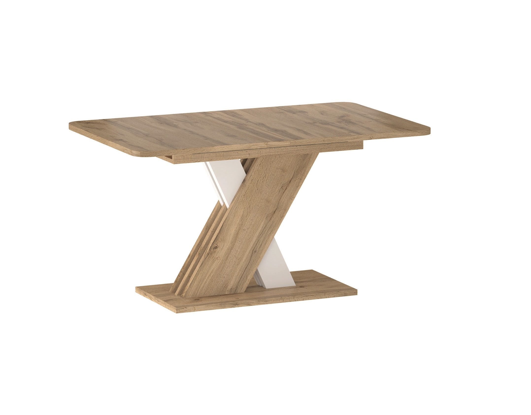 designimpex Esstisch Design GS-555 Eiche Wotan - Weiß matt ausziehbar 140-180 cm