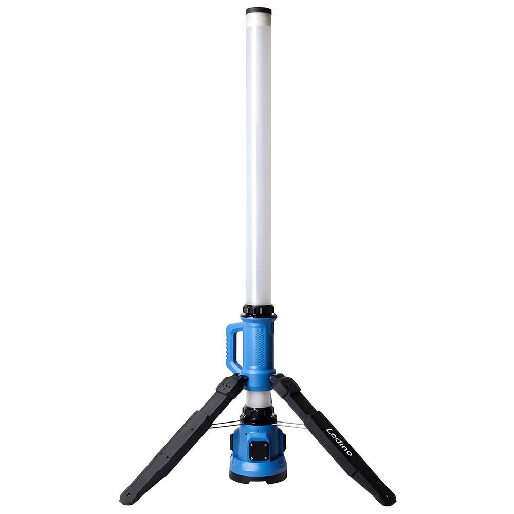 Ledino Baustrahler, LED-Leuchtmittel fest verbaut, Kaltweiß, Tageslichtweiß, LED Strahlersäule Arbeitsstrahler Alu Gelb LED H 100 cm Hybrid