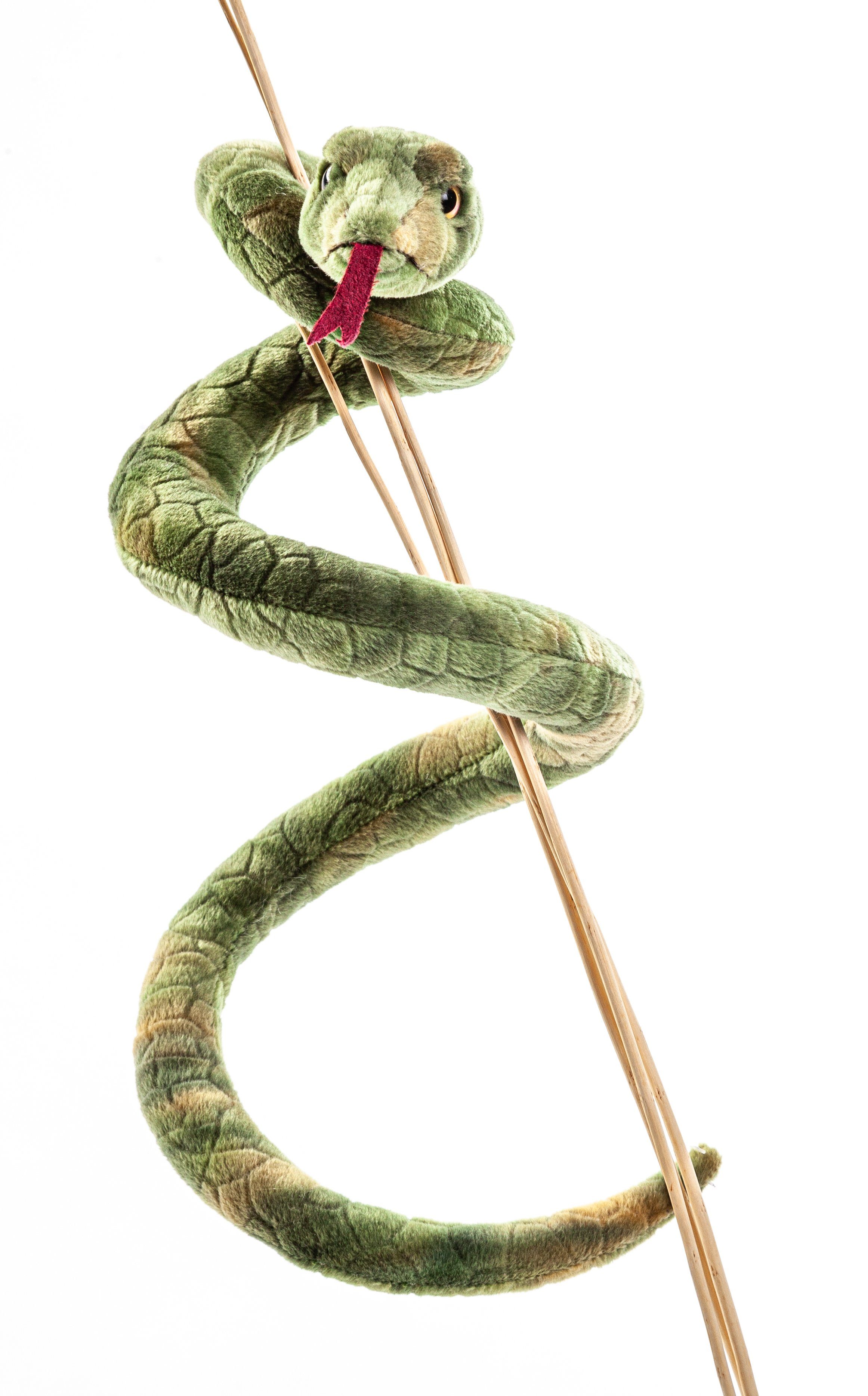 cm 90 zu grün Kuscheltier - % - Füllmaterial recyceltes 100 - Uni-Toys Plüsch-Schlange (Länge) Schlange Plüschtier,