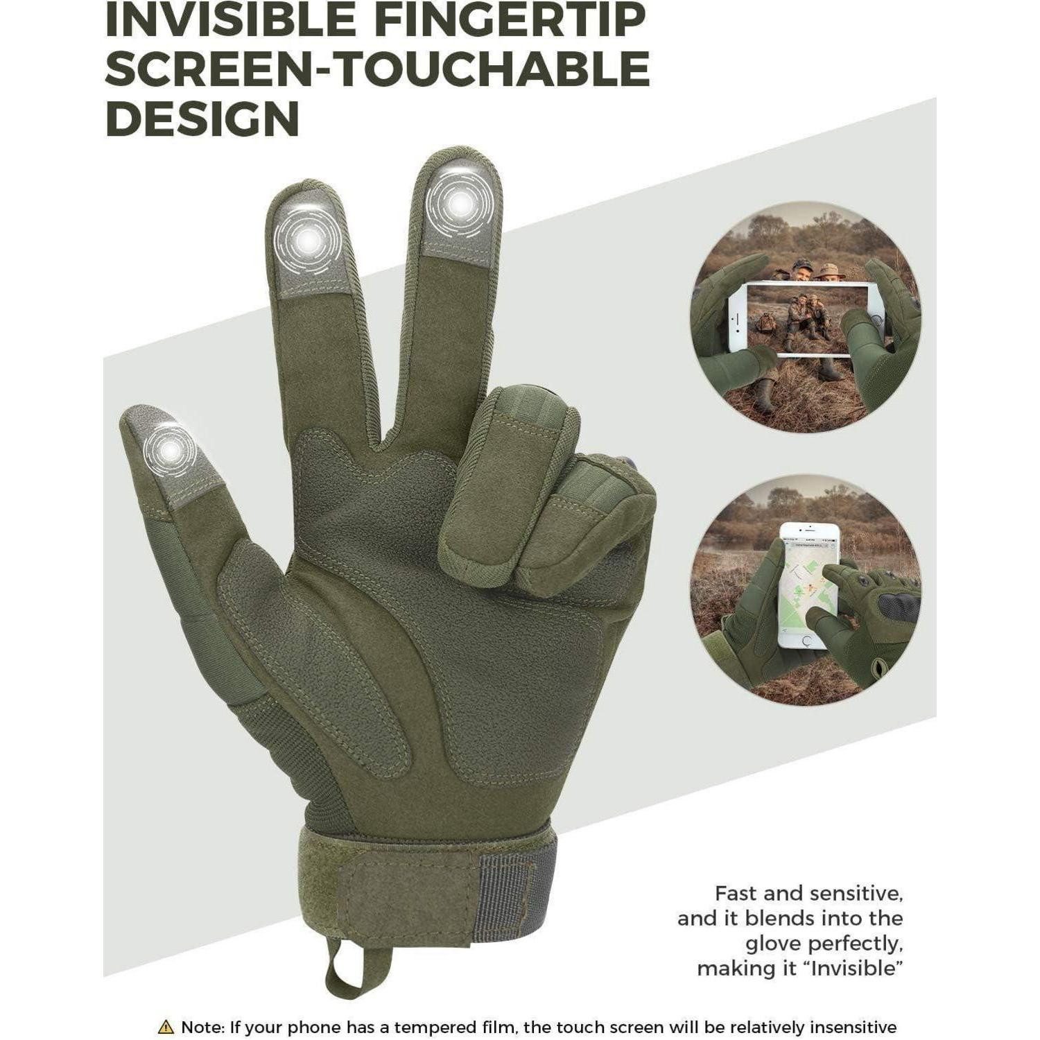 LuxusKollektion Arbeitshandschuhe Handschuhe Taktische Arbeit Vollfinger Kohlefaser Security L Grün