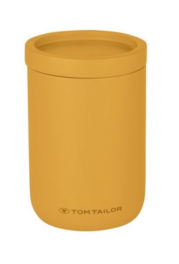 TOM TAILOR HOME Badaccessoire-Set Badezimmer Pumpspender Aufbewahrung Gelb, Seifenspender, Universaldose, Polyresin, Trendfarbe Mustard, Glatte Oberfläche