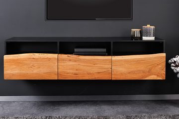 riess-ambiente Lowboard ORGANIC ARTWORK 140cm anthrazit / natur (Einzelartikel, 1 St), Massivholz · Stauraum · hängend · Baumkante · TV-Schrank · Design