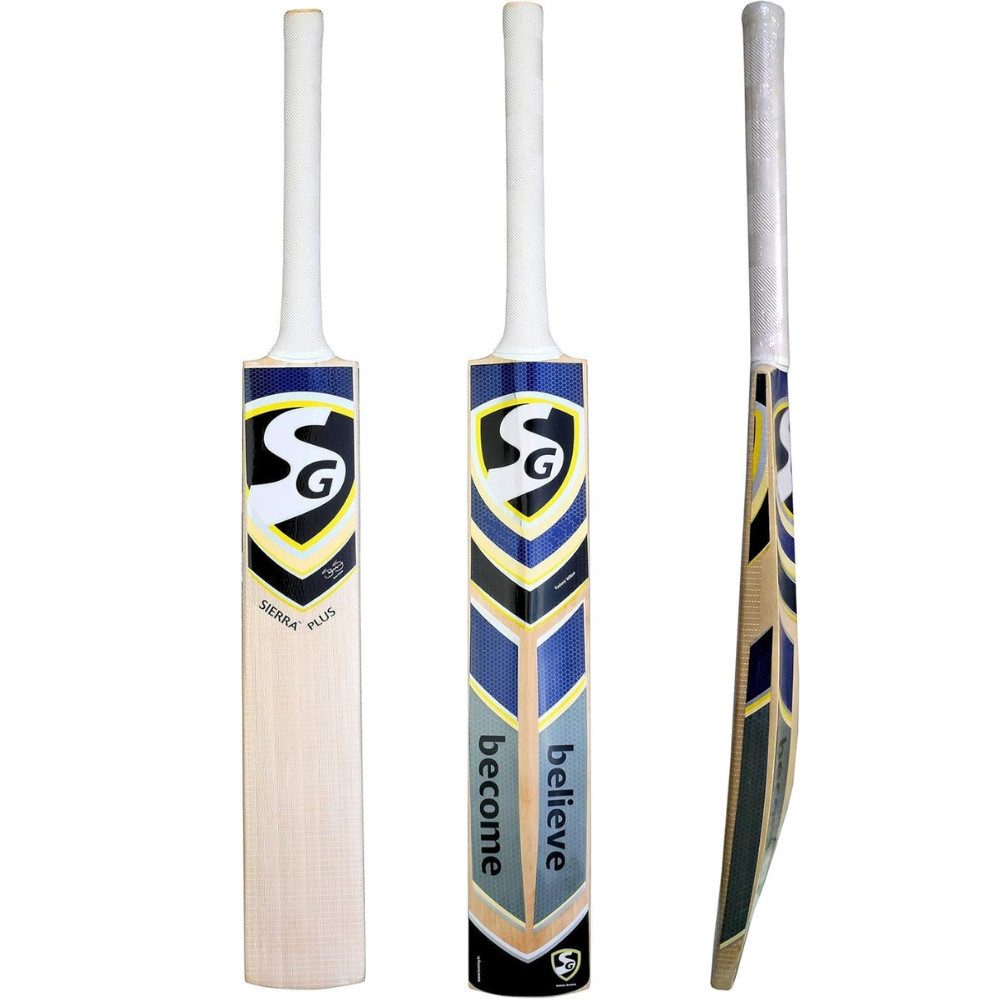 SG Badmintonschläger Sierra Plus Cricket Bat Kashmir Willow Kurzgriff Leicht mit Cover, (Einzelner Cricket-Schläger mit Schutzhülle, Größe Short Handle, Farbe Beige, für Herren & Jungen, für Lederbälle)