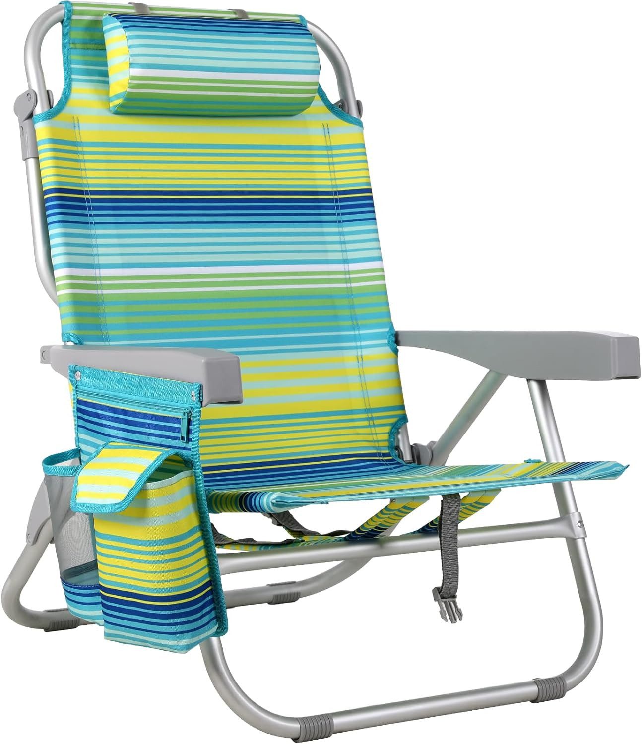 TLGREEN Campingstuhl Klappbar Leicht Aluminium, (Rucksack Klappstuhl Strand, 1 St), Campingstuhl Kann Flach Liegen,bis 150 kg belastbar