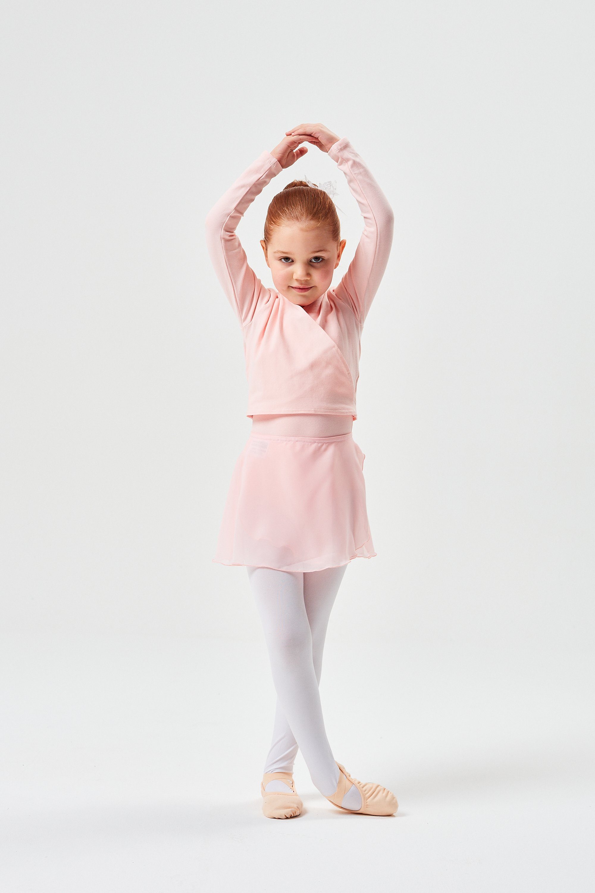tanzmuster Sweatjacke Ballett Wickelacke Mandy aus weicher Baumwolle ärmelloser Ballettbody aus weichem Baumwollmischgewebe ballett-rosa
