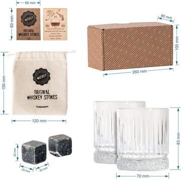 Hediyesepeti Cocktail-Set Whisky Stones Set mit 12 Marmor Eiswürfeln und 2 Gläsern inklusive, (12-tlg)