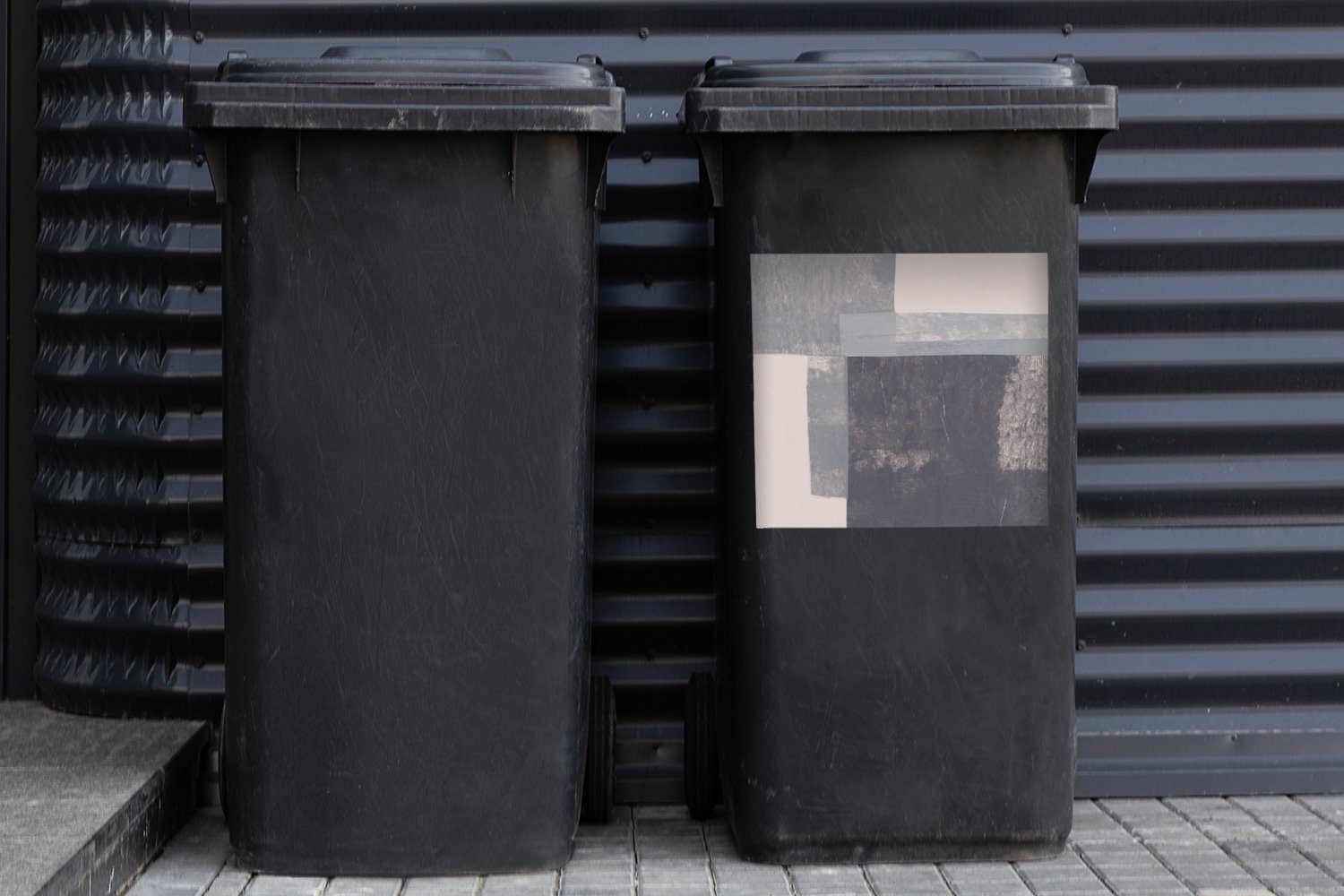 MuchoWow Wandsticker Formen - Geometrie Container, Mülltonne, Mülleimer-aufkleber, - Abfalbehälter (1 Abstrakt Farbe - St), Sticker